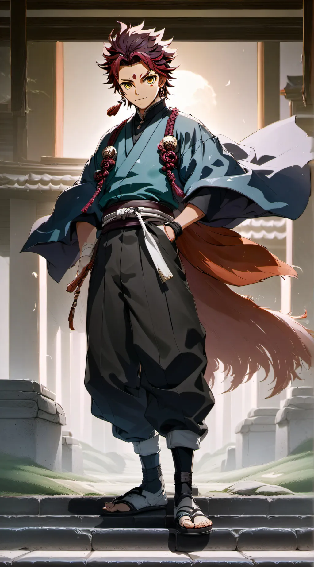 ai character: Tanjiro Kamado background