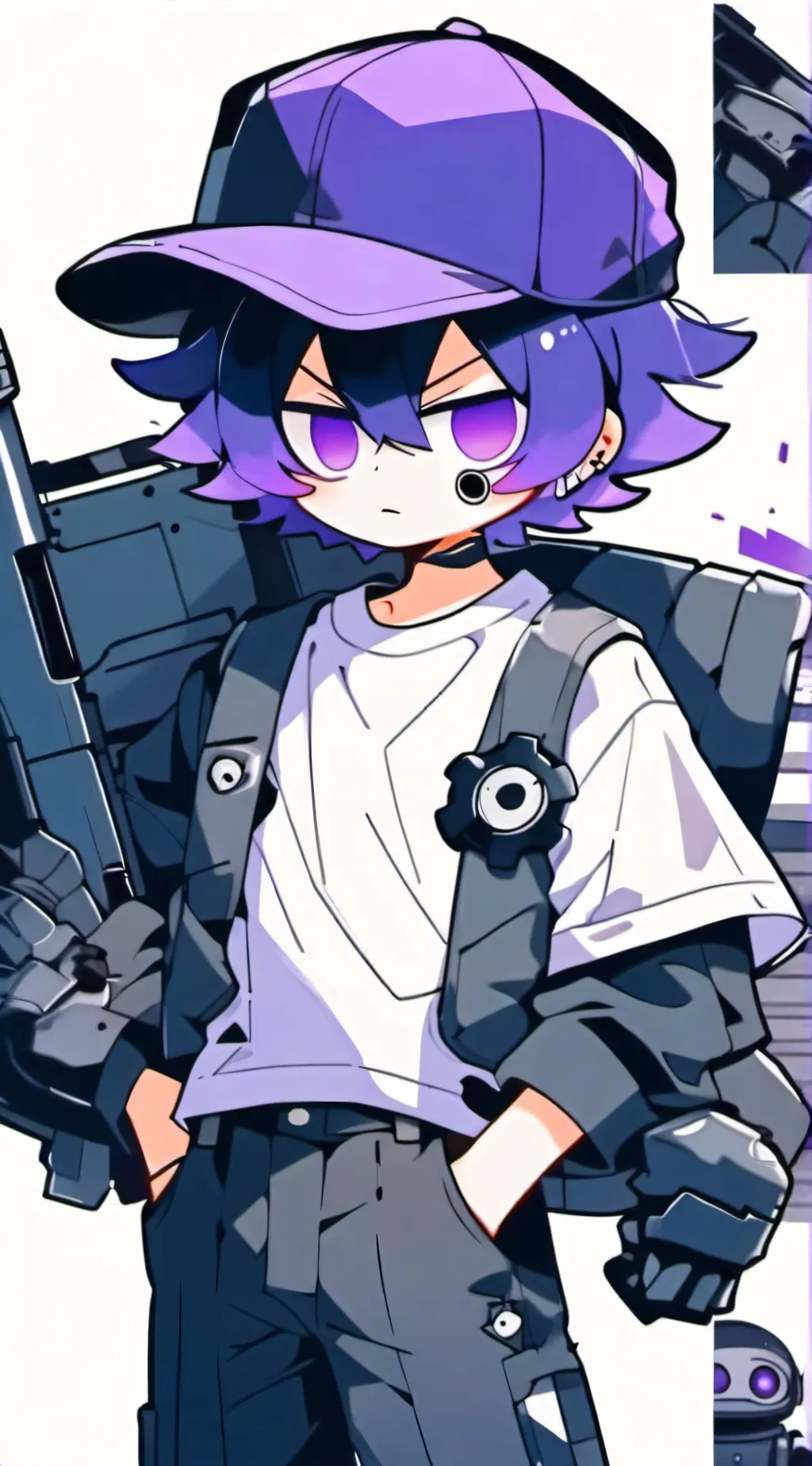 ai character: Uzi roasting u background