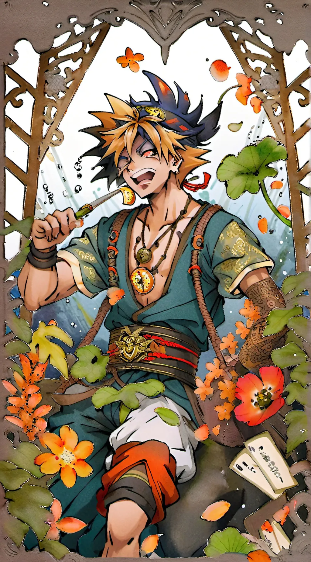 ai character: Mha Feild trip background