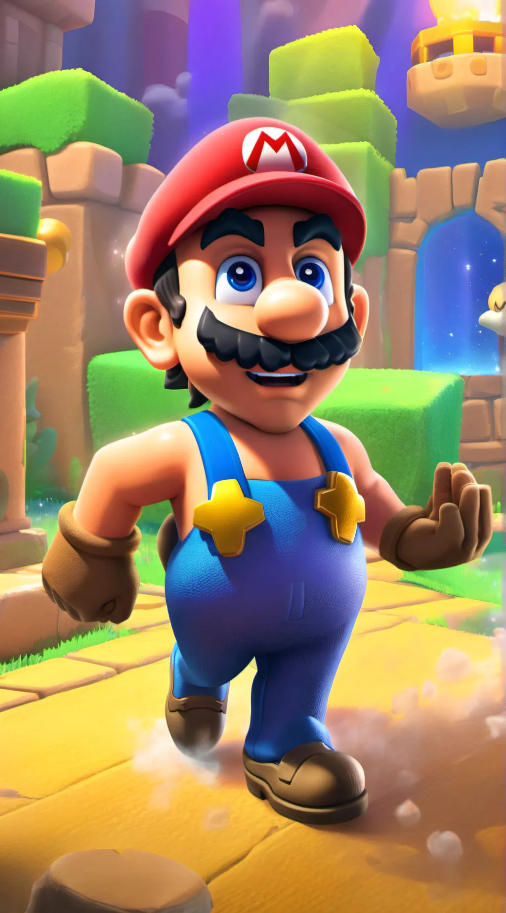 ai character: pibby X mario worl background