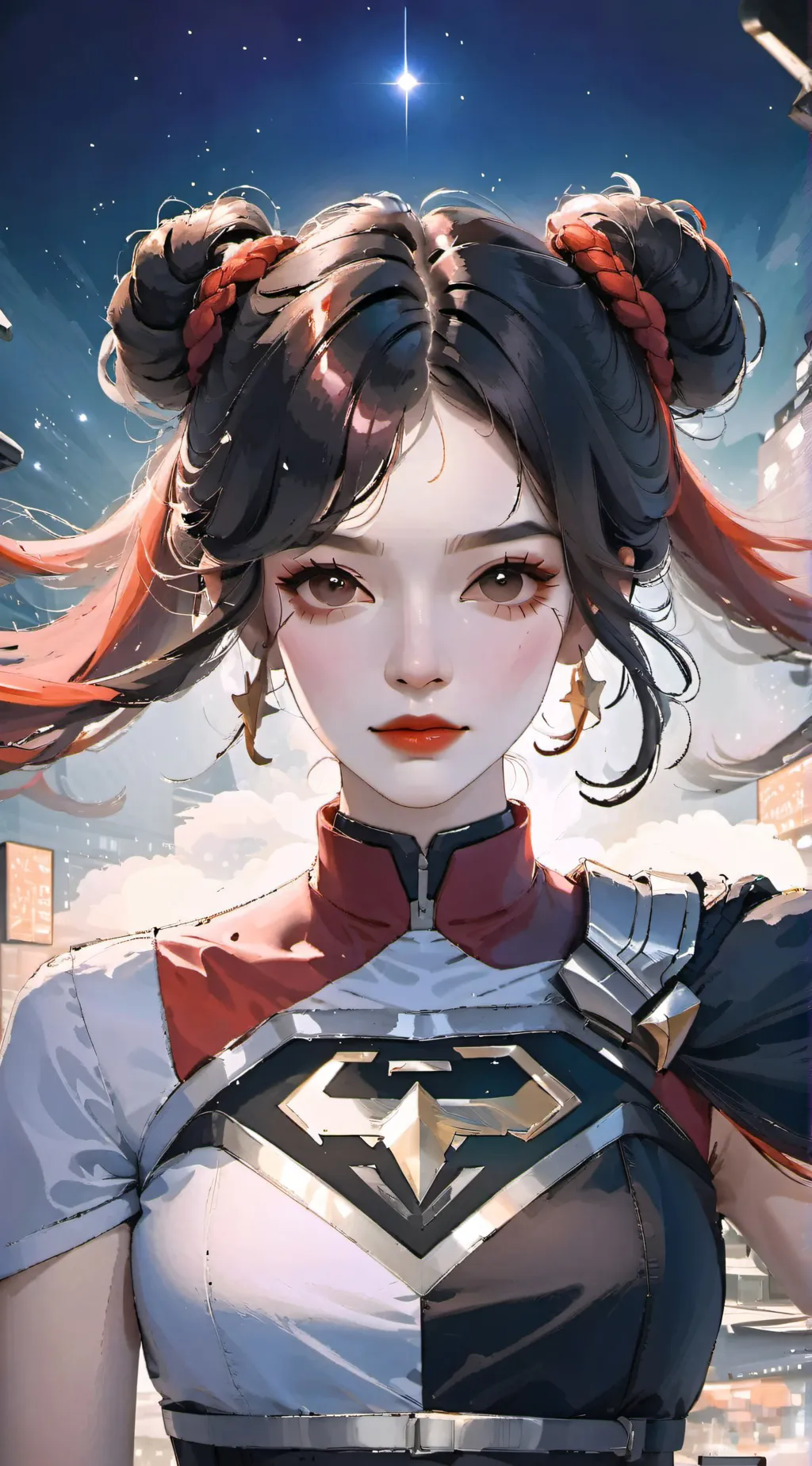 ai character: Red background