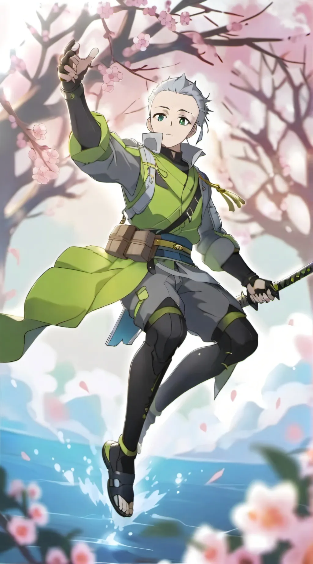 ai character: muichiro but bald background
