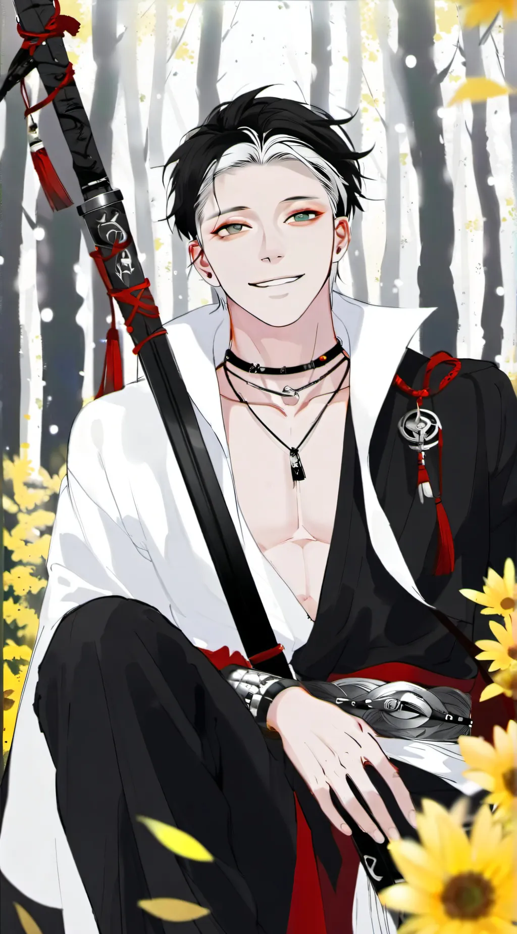 ai character: Gojo and geto background
