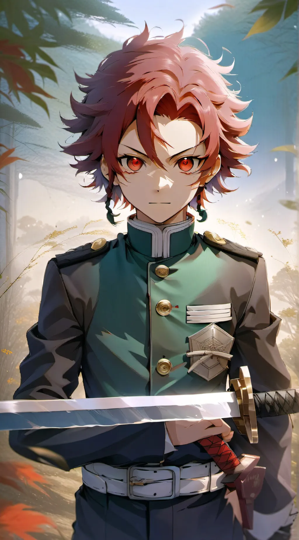 ai character: Tanjiro kamado  background