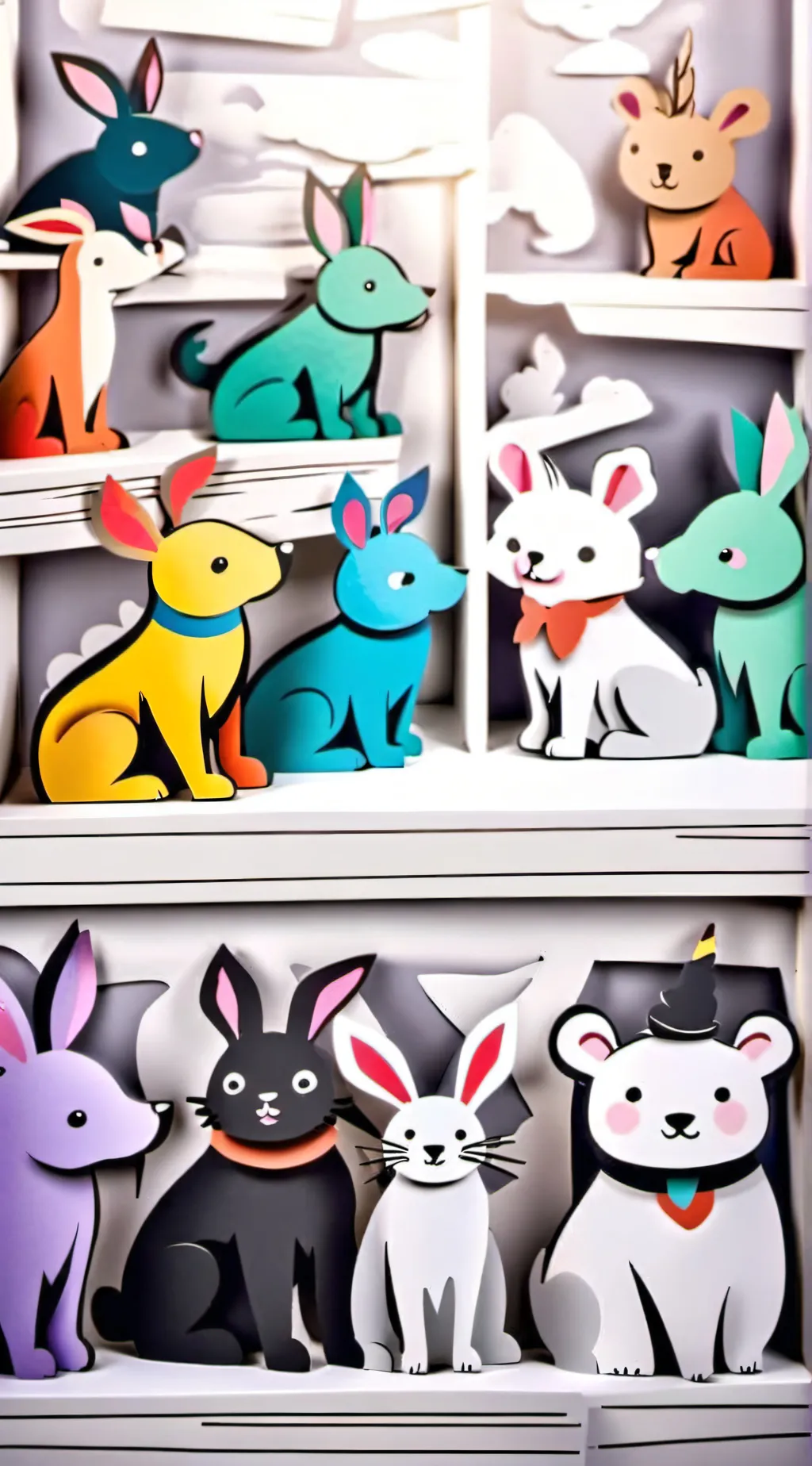 ai character: Smiling critters background