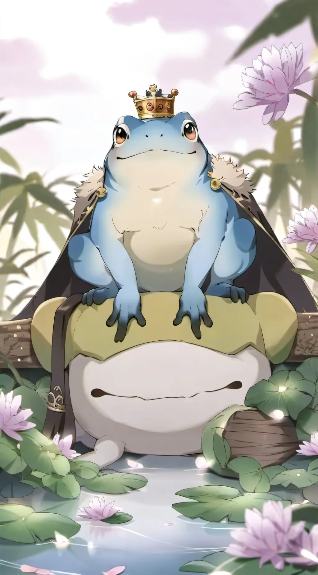 ai character: King frog background