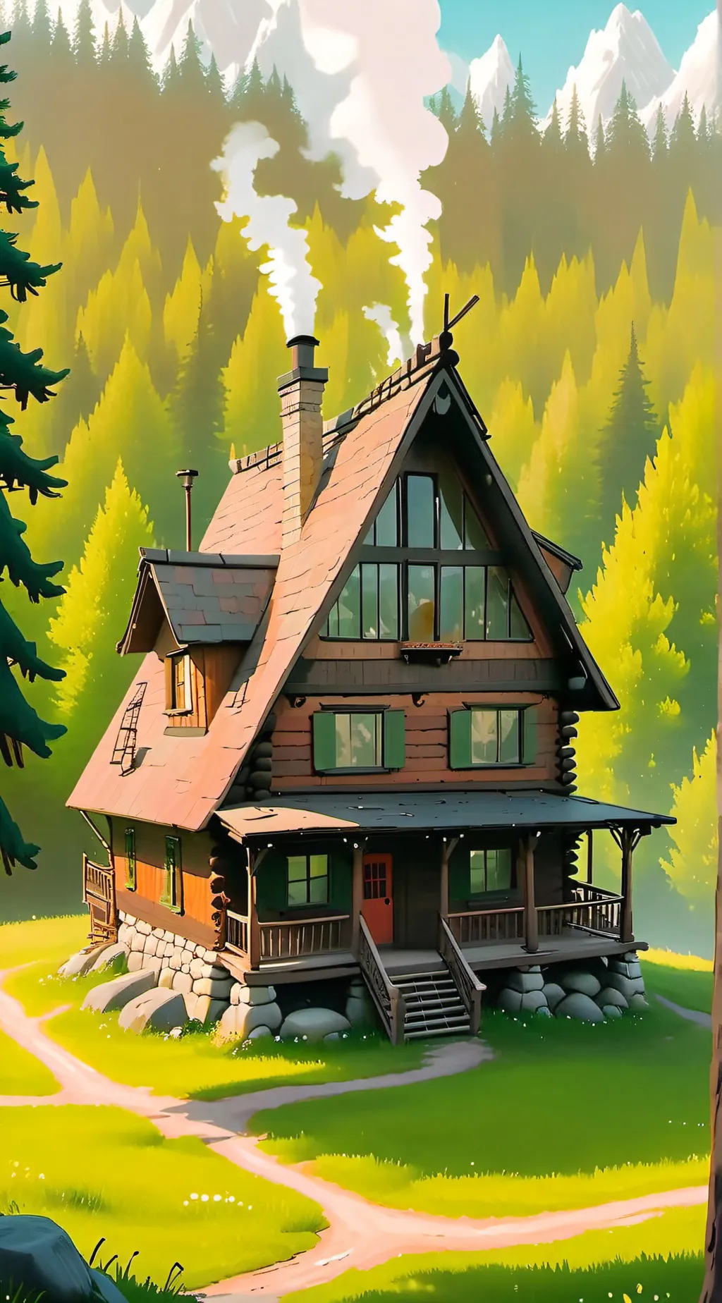ai character: HH×GravityFalls background
