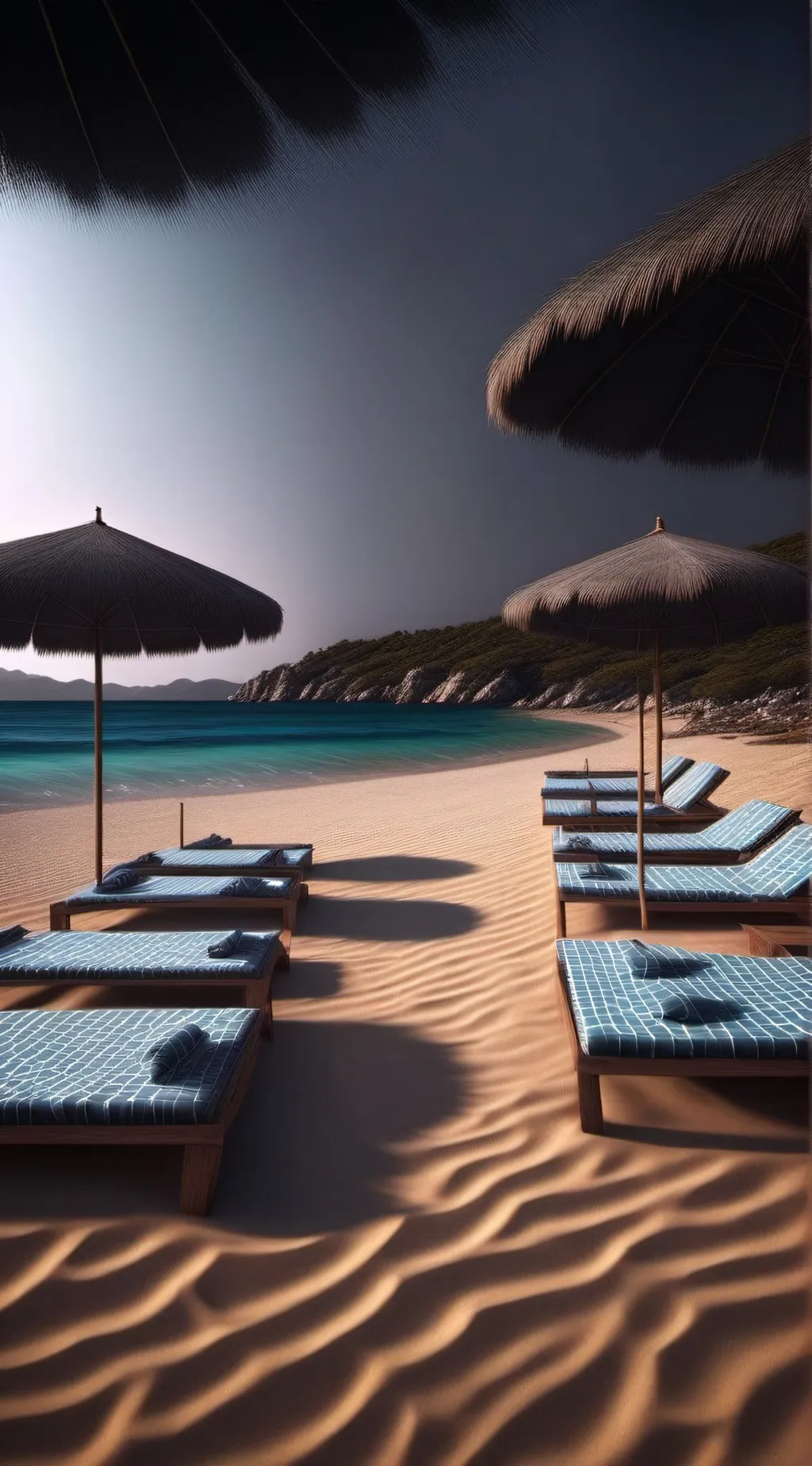 ai character: The beach background