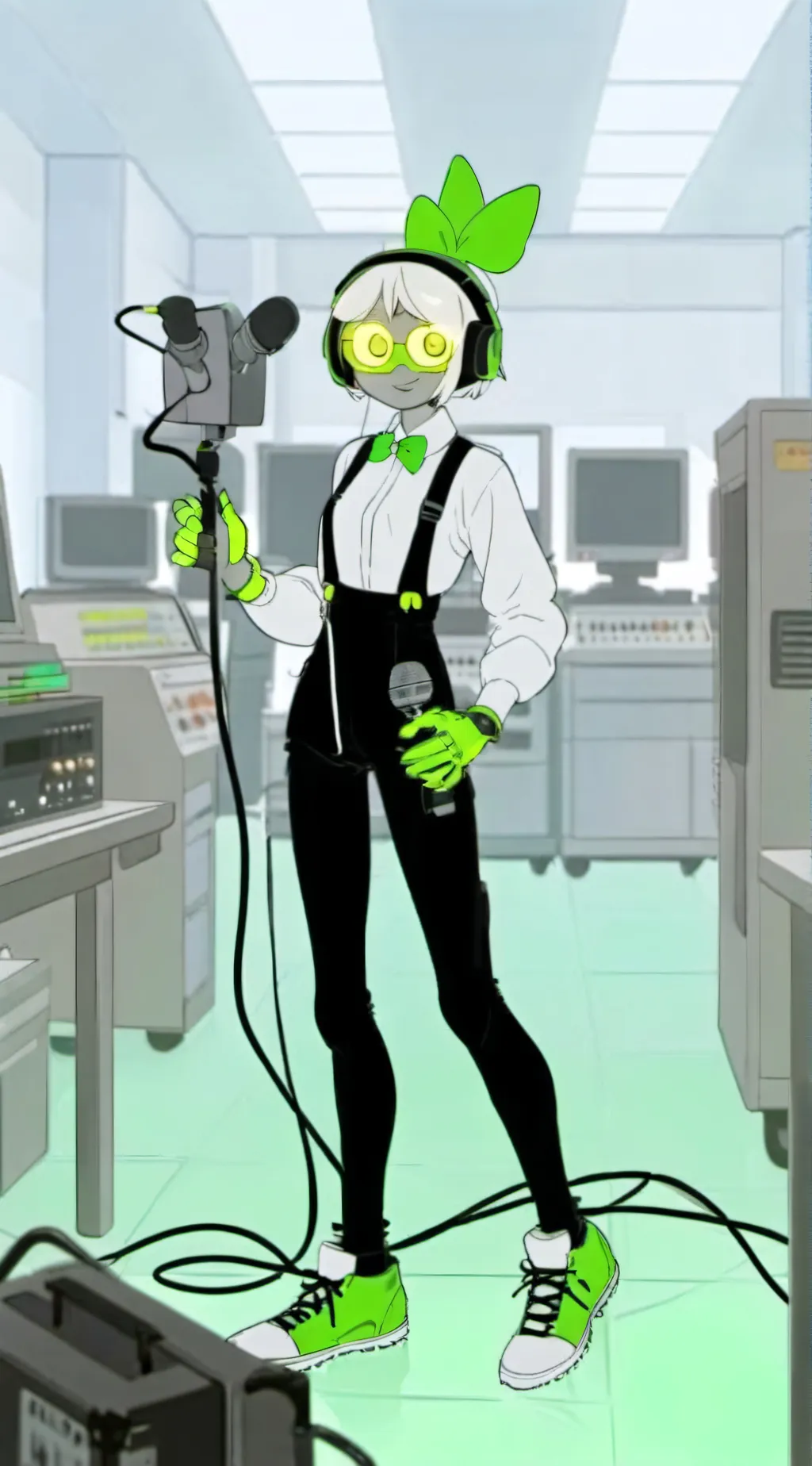 ai character: Vees game show background