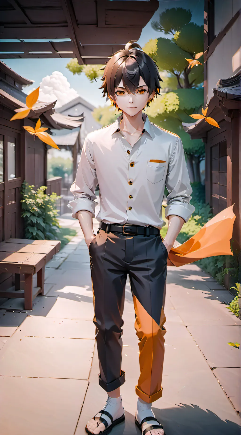 ai character: Hashira swap background