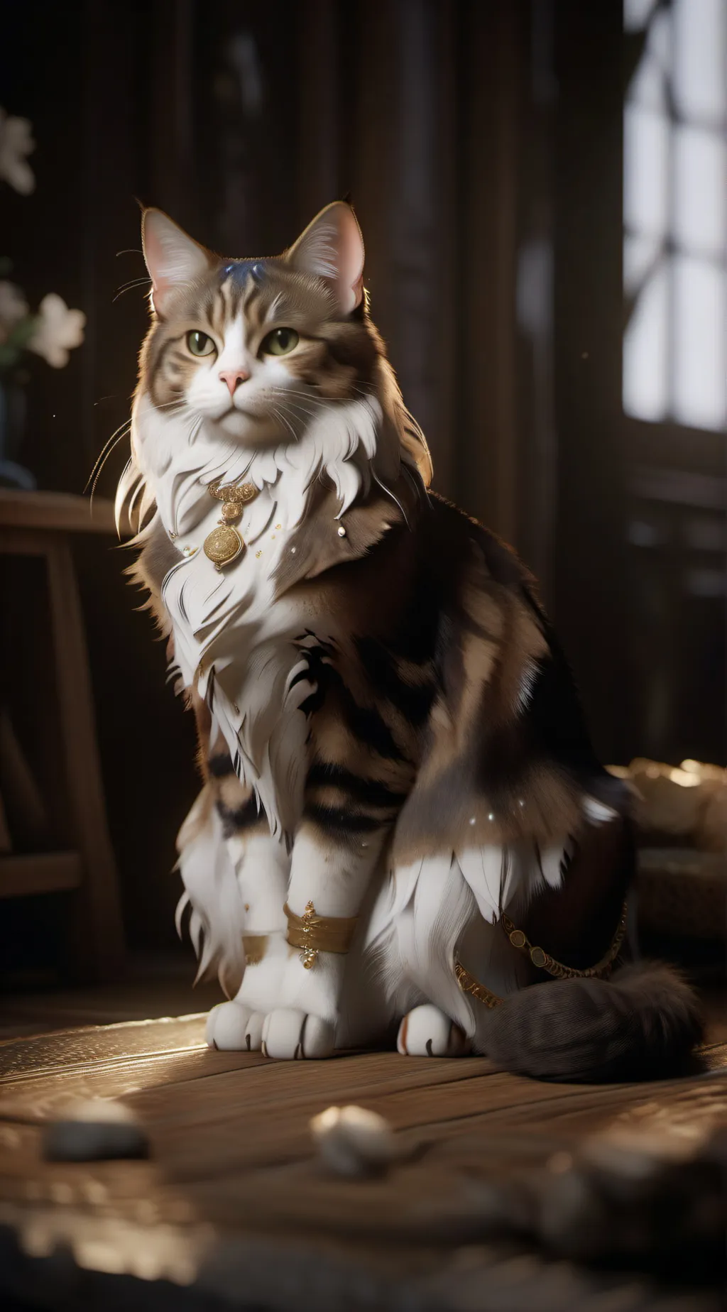 ai character: Pregnant cat background