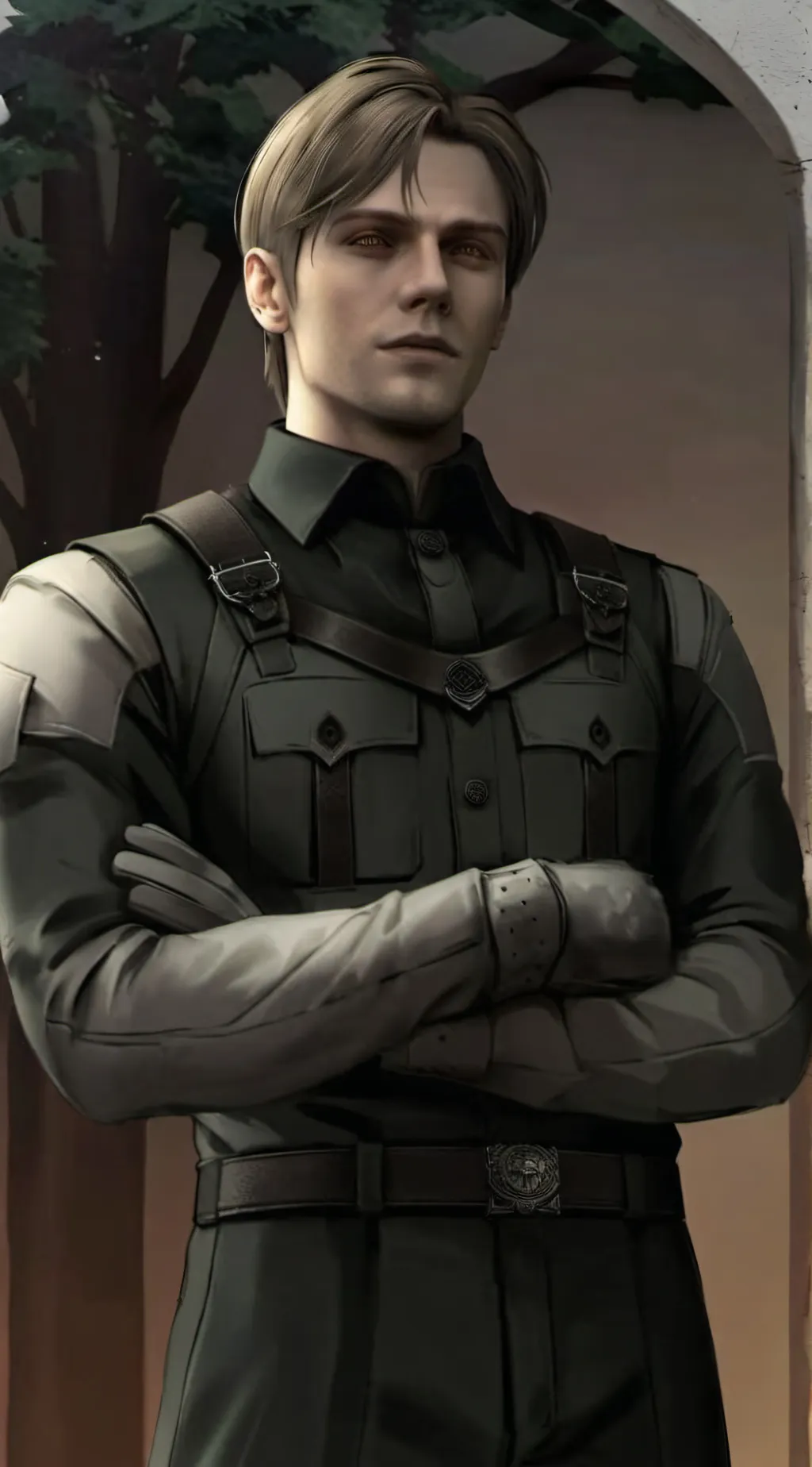 ai character: leon Kennedy  background