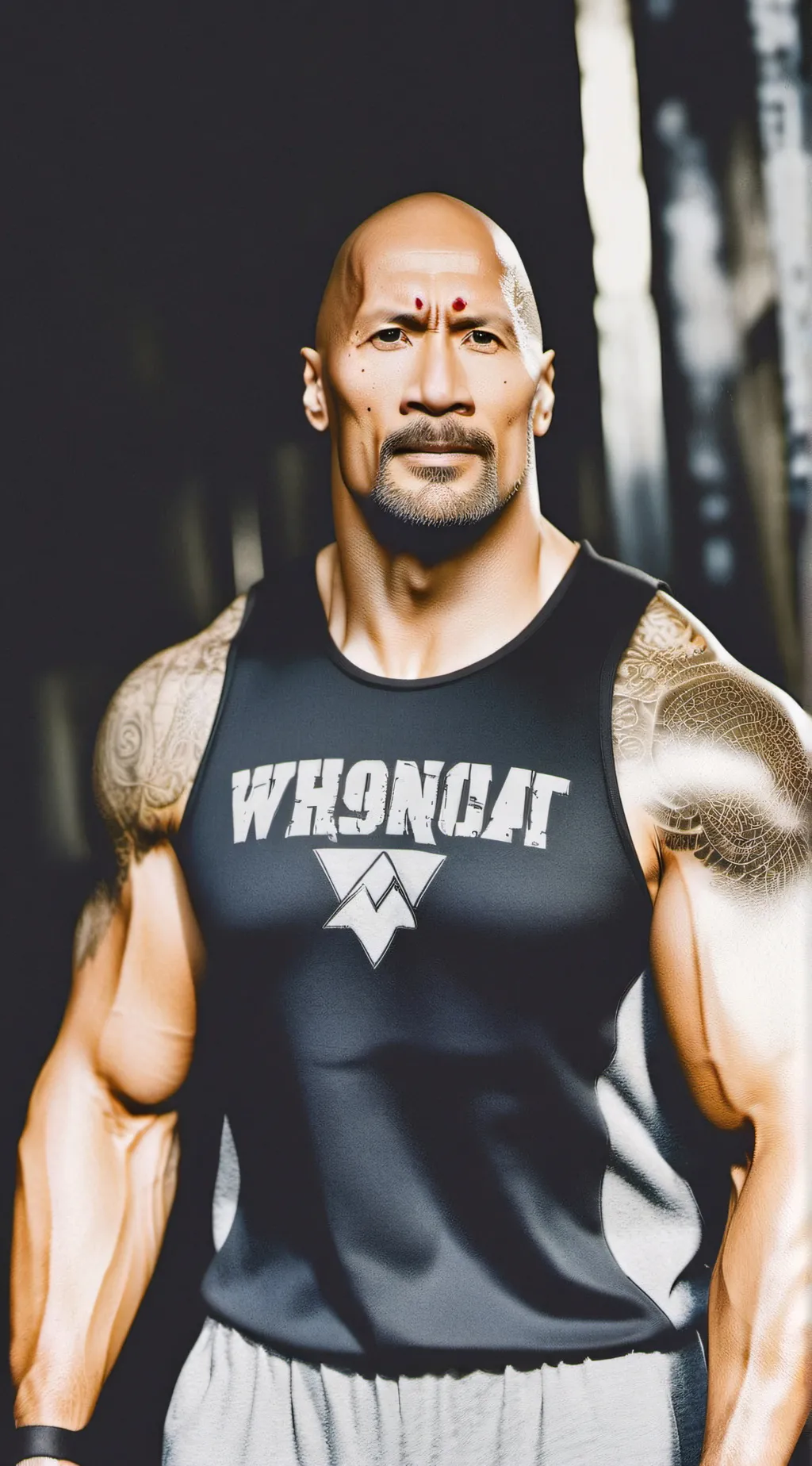 ai character: Dwayne Johnson  background