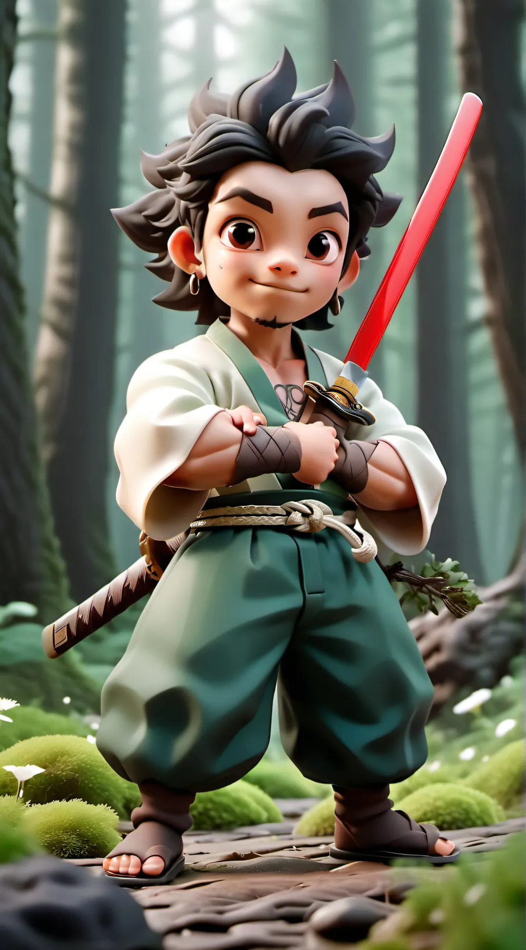 ai character: demon slayer  background