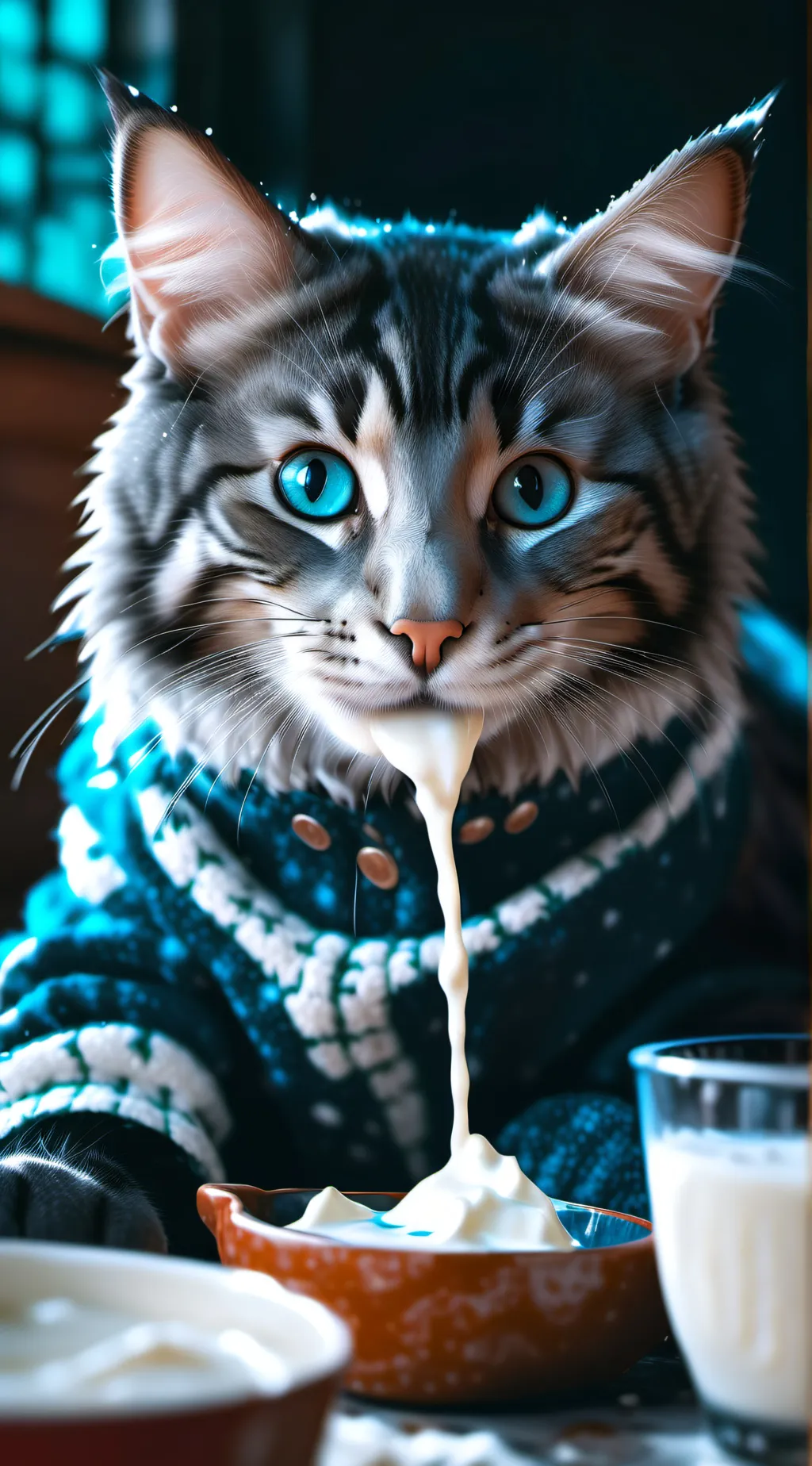 ai character: Cat meme background