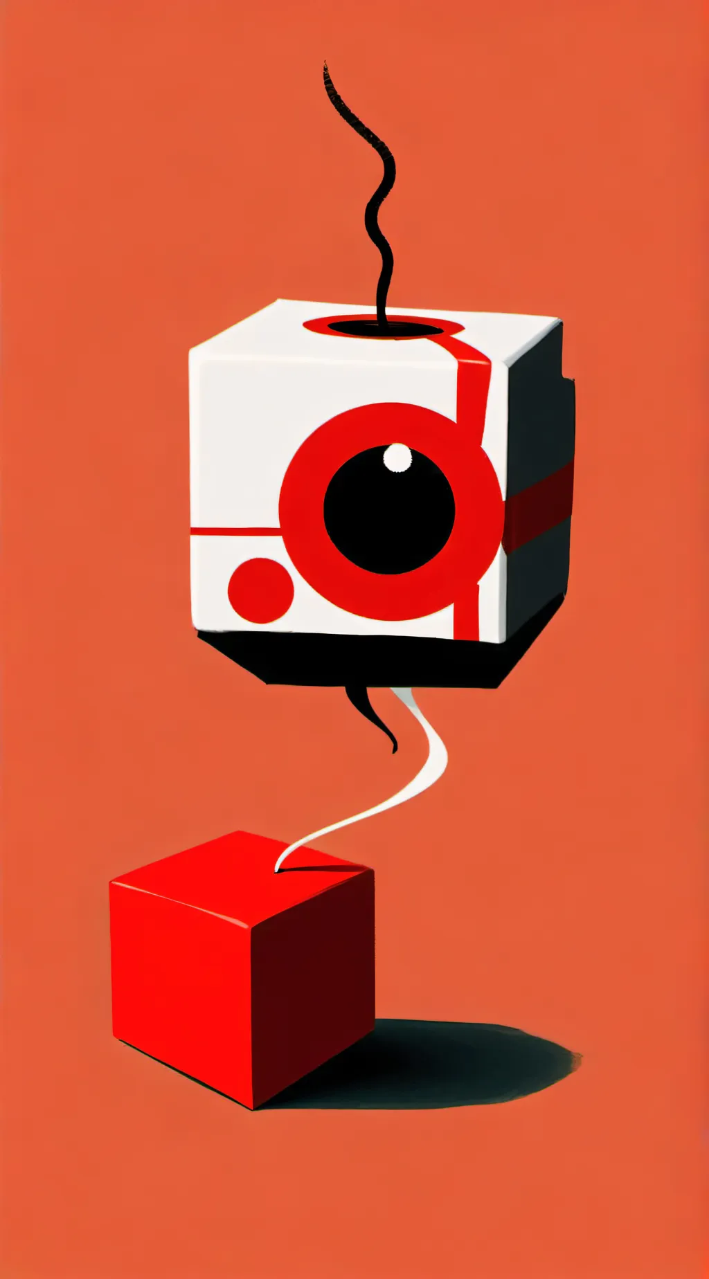 ai character: White cube ￼ background