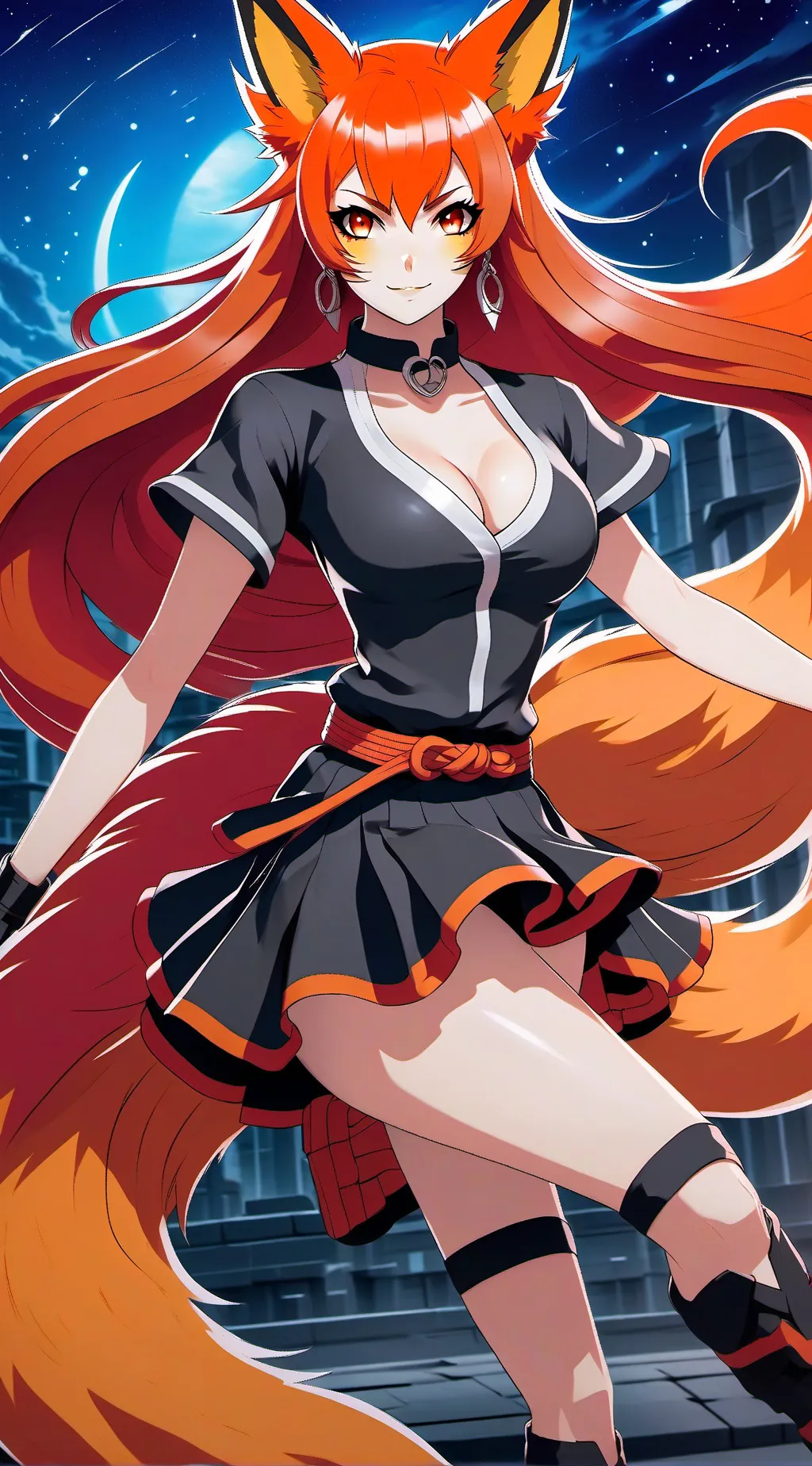 ai character: Shizuka tails sun background