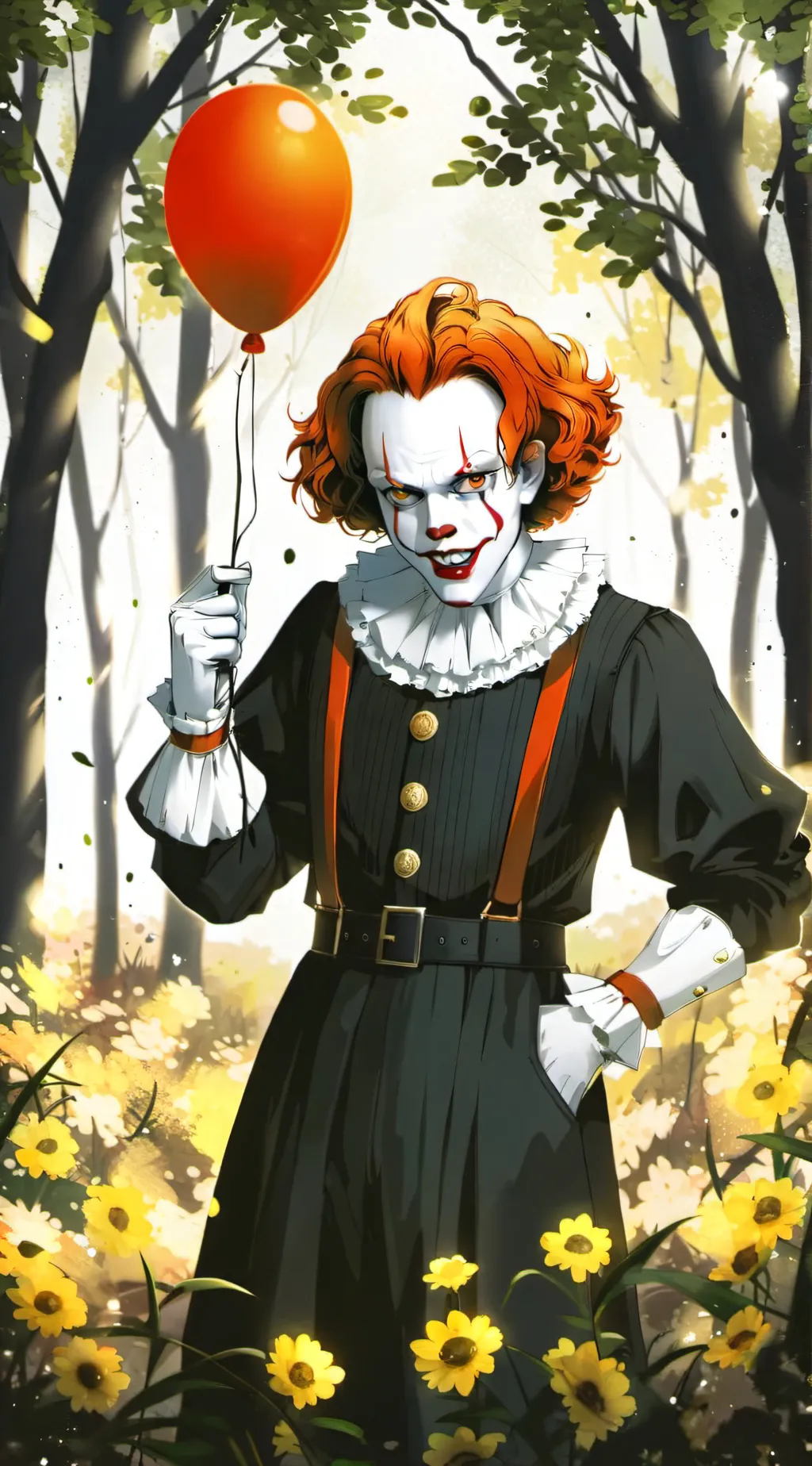 ai character: Pennywise  background
