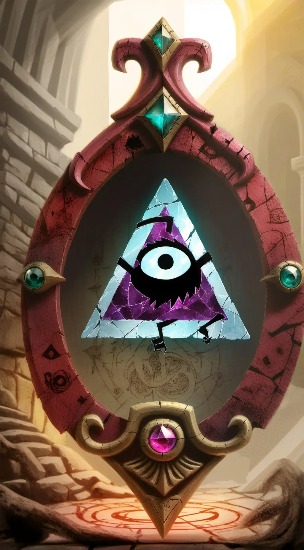 ai character: Bill Cipher (fat) background