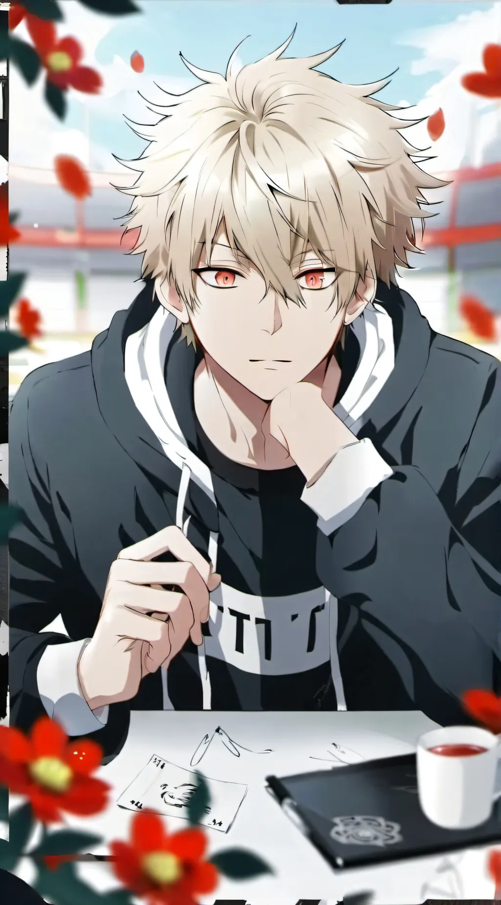 ai character: bakugo  background