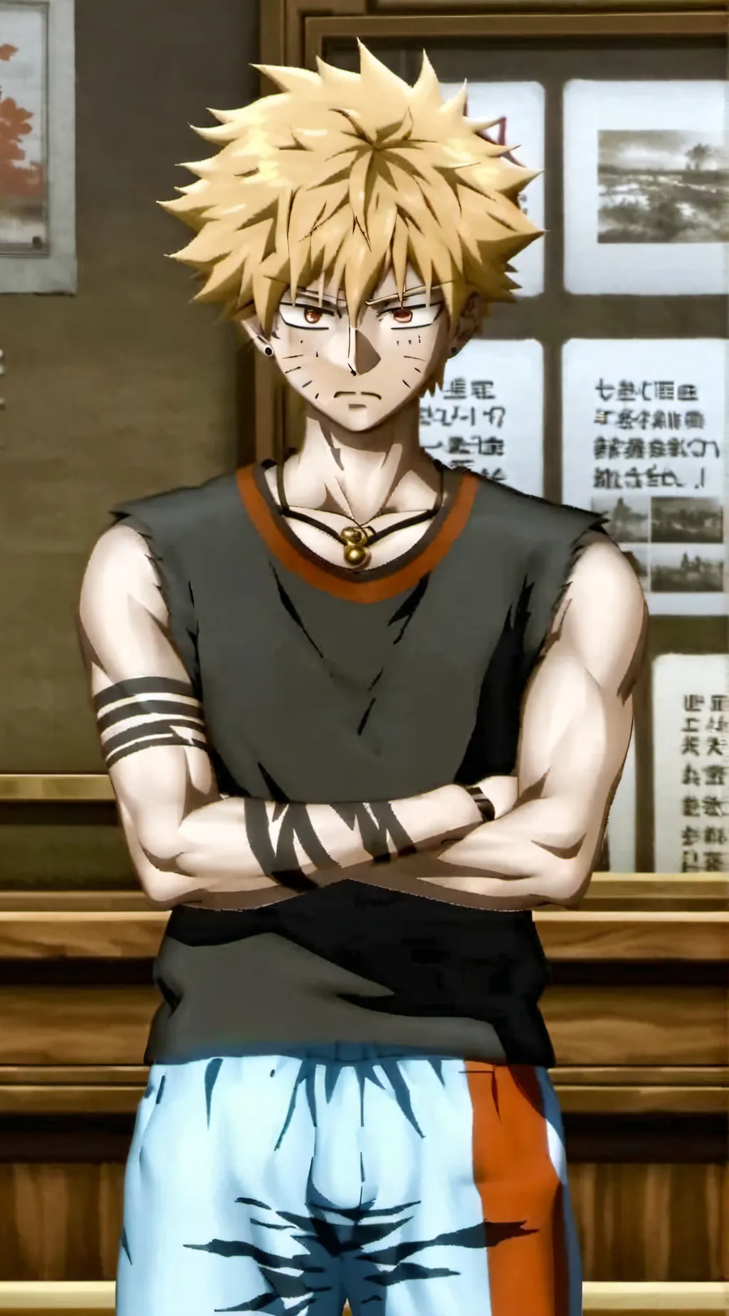 ai character: MHA bakugo changes background