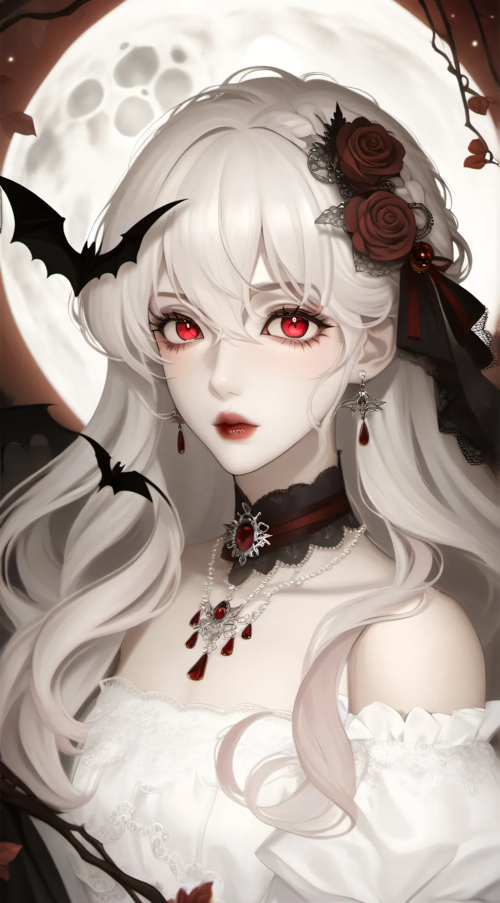 ai character: Blood moon background