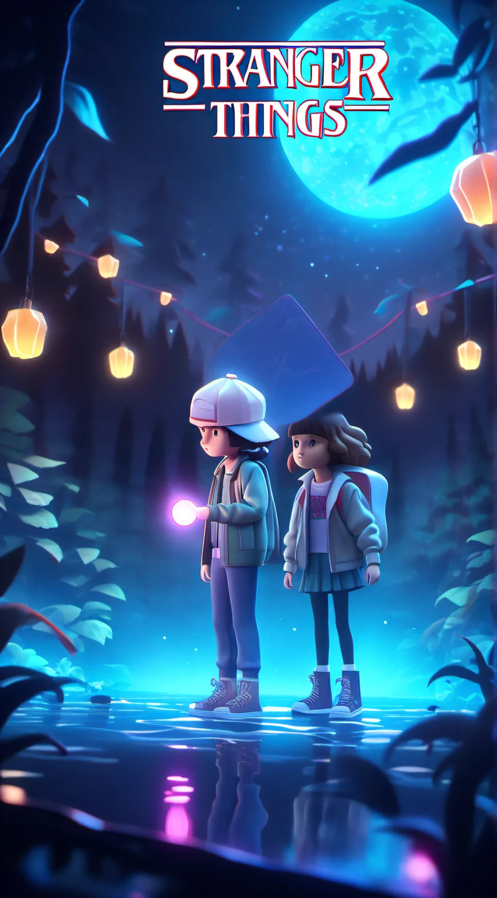 ai character: Stranger Things  background