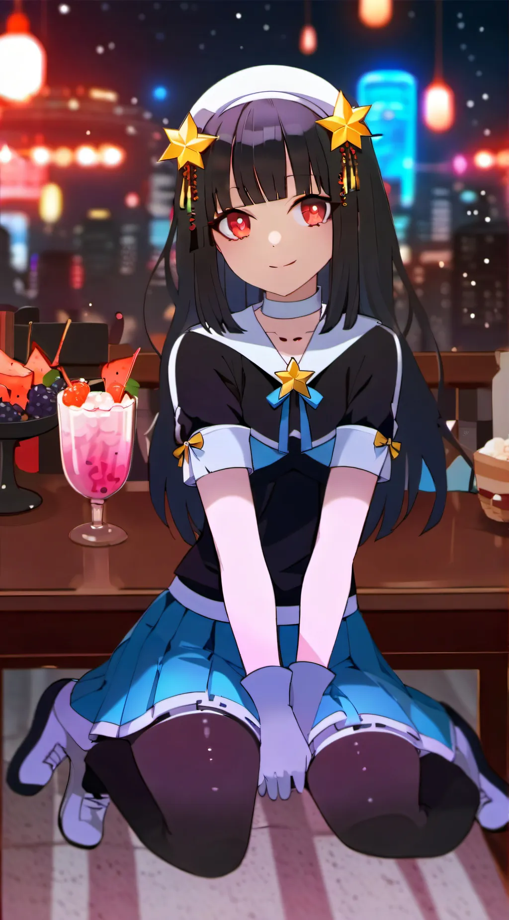 ai character: Highschool Sparkle background