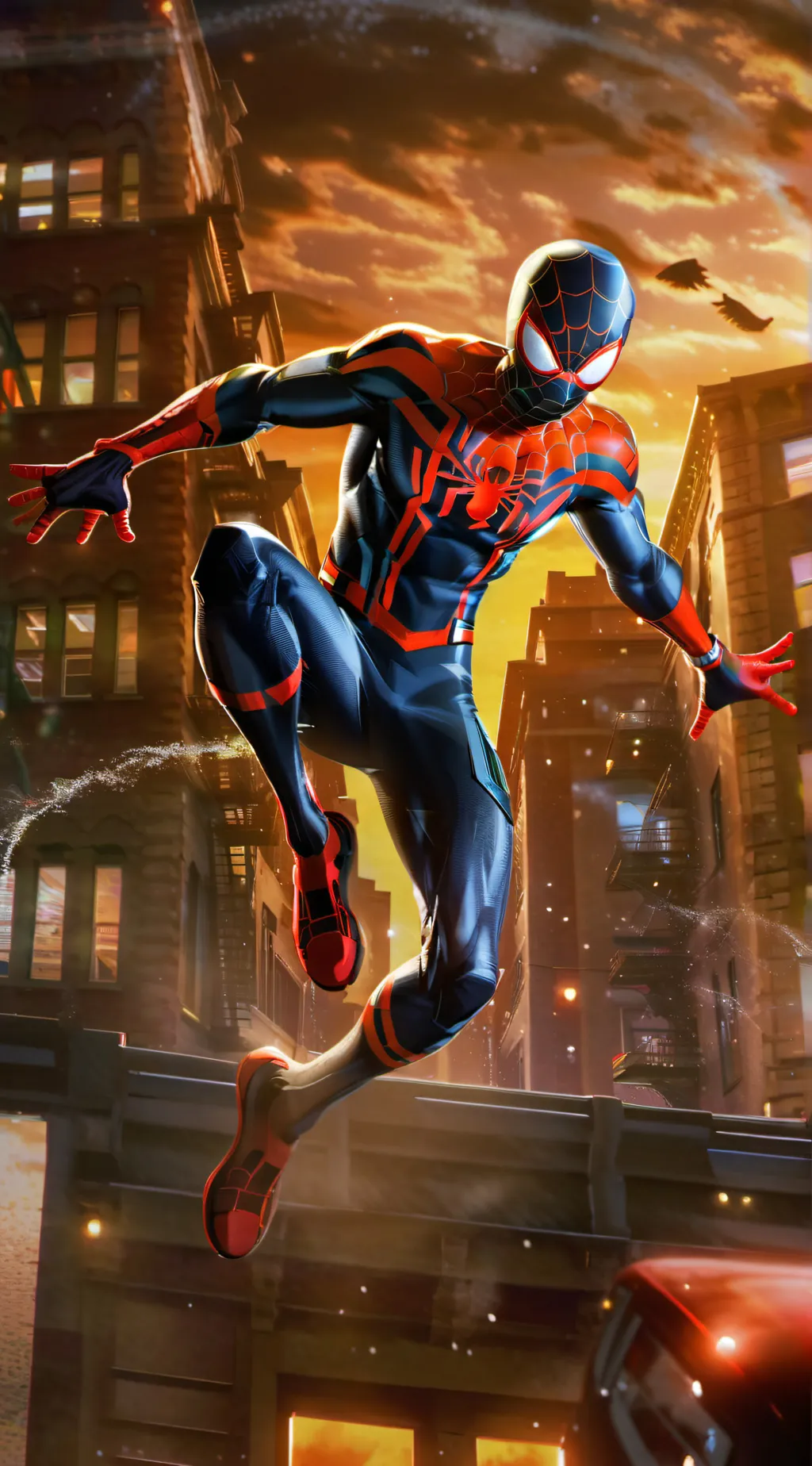 ai character: Miles morales  background