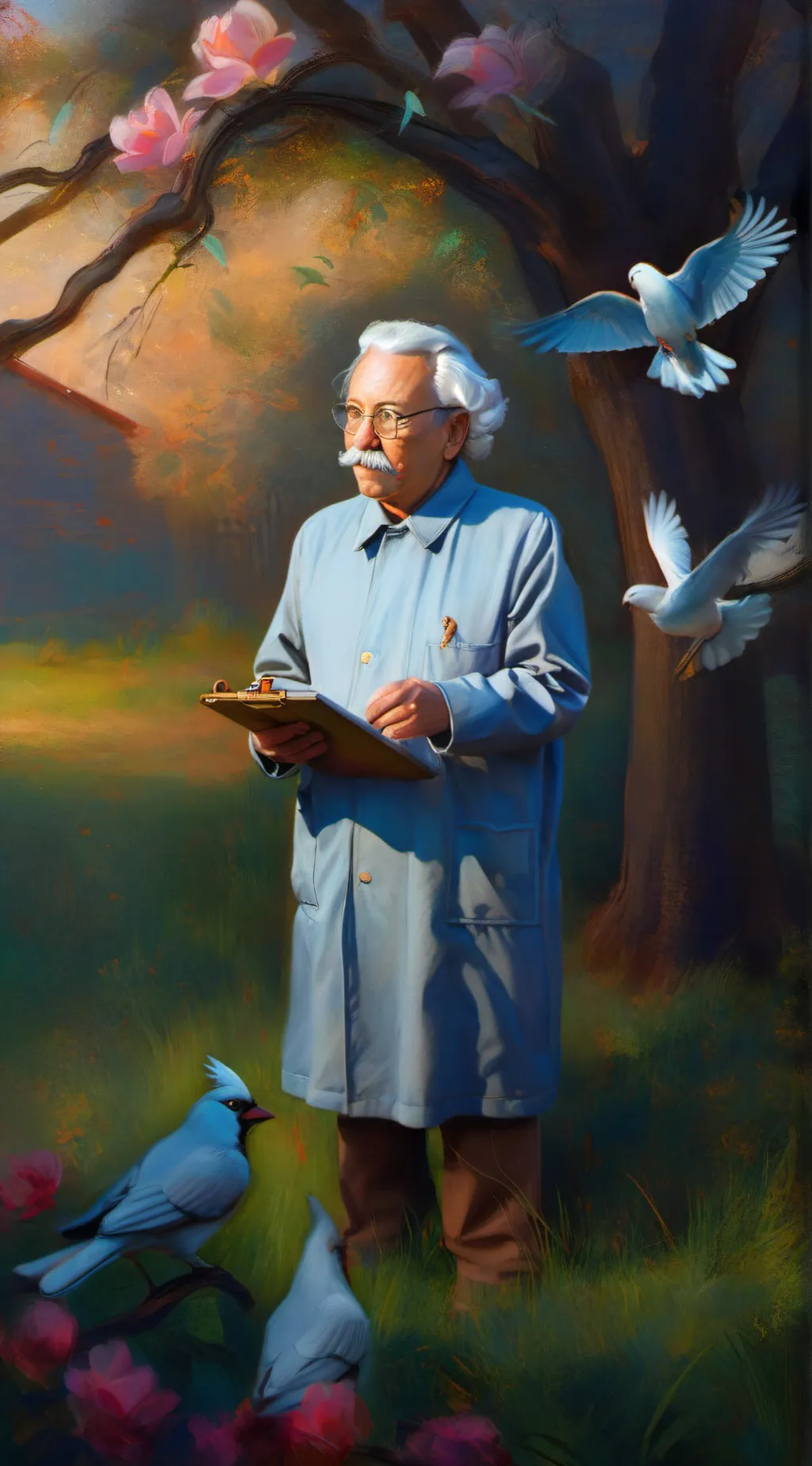 ai character: Albert Einstein  background
