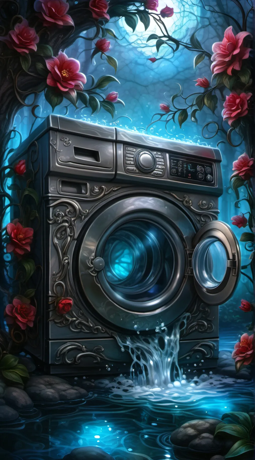ai character: laundry day background