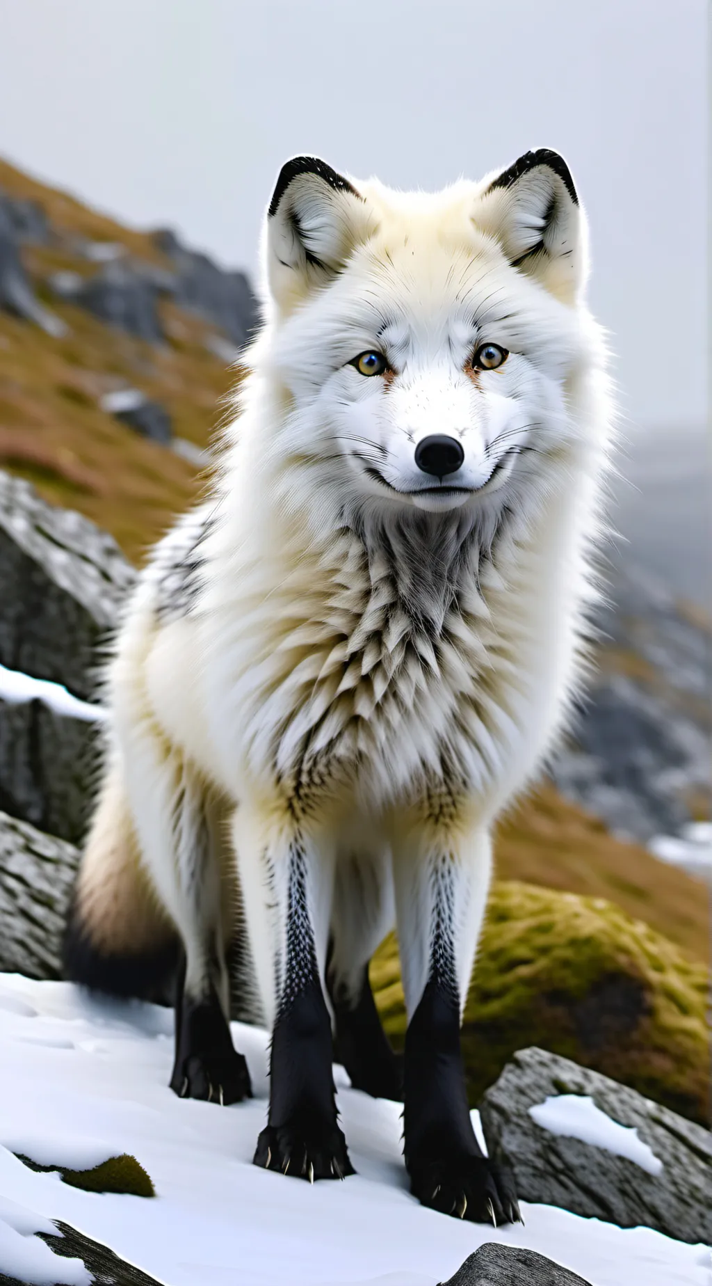 ai character: arctic fox background