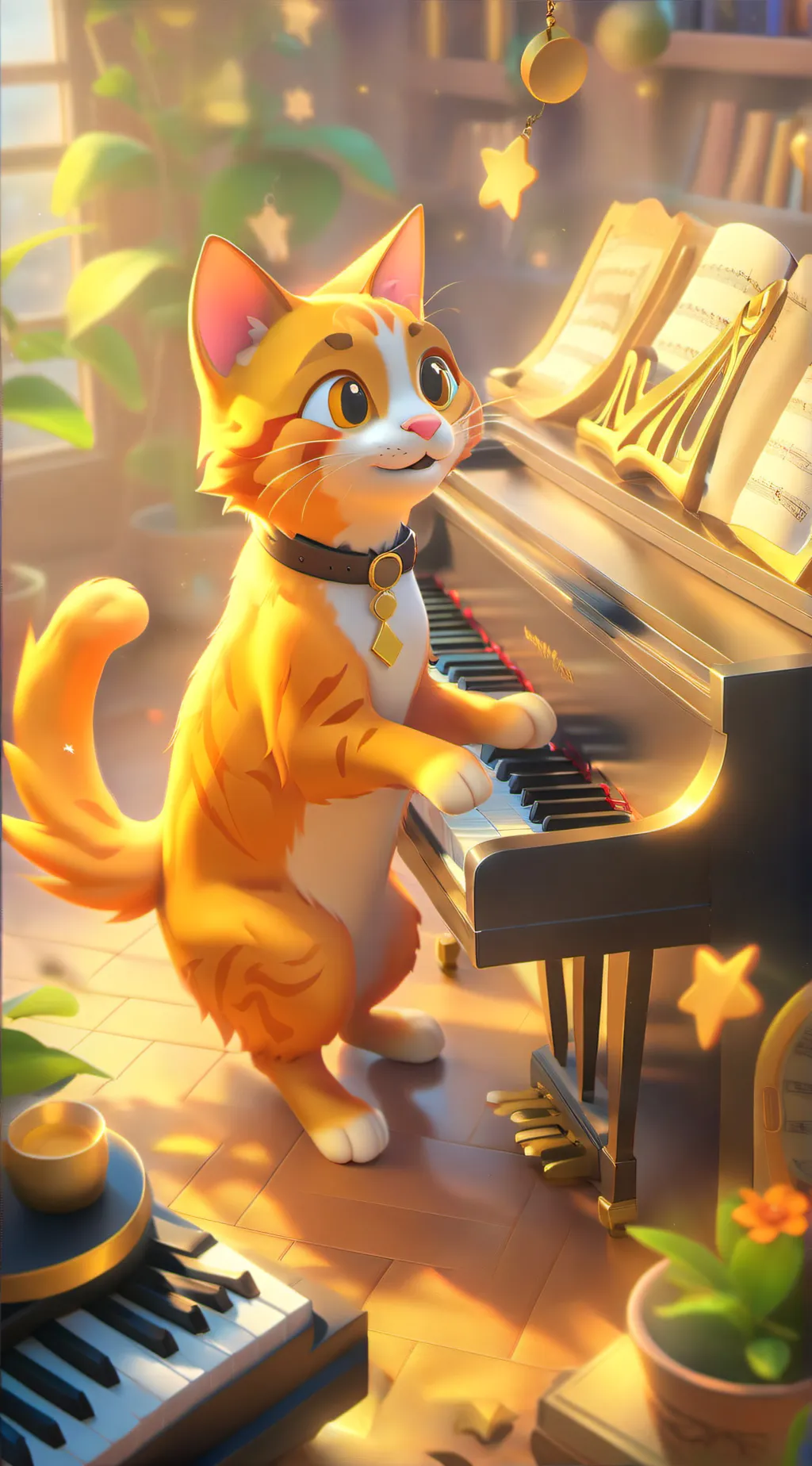 ai character: Keyboard - Cat background