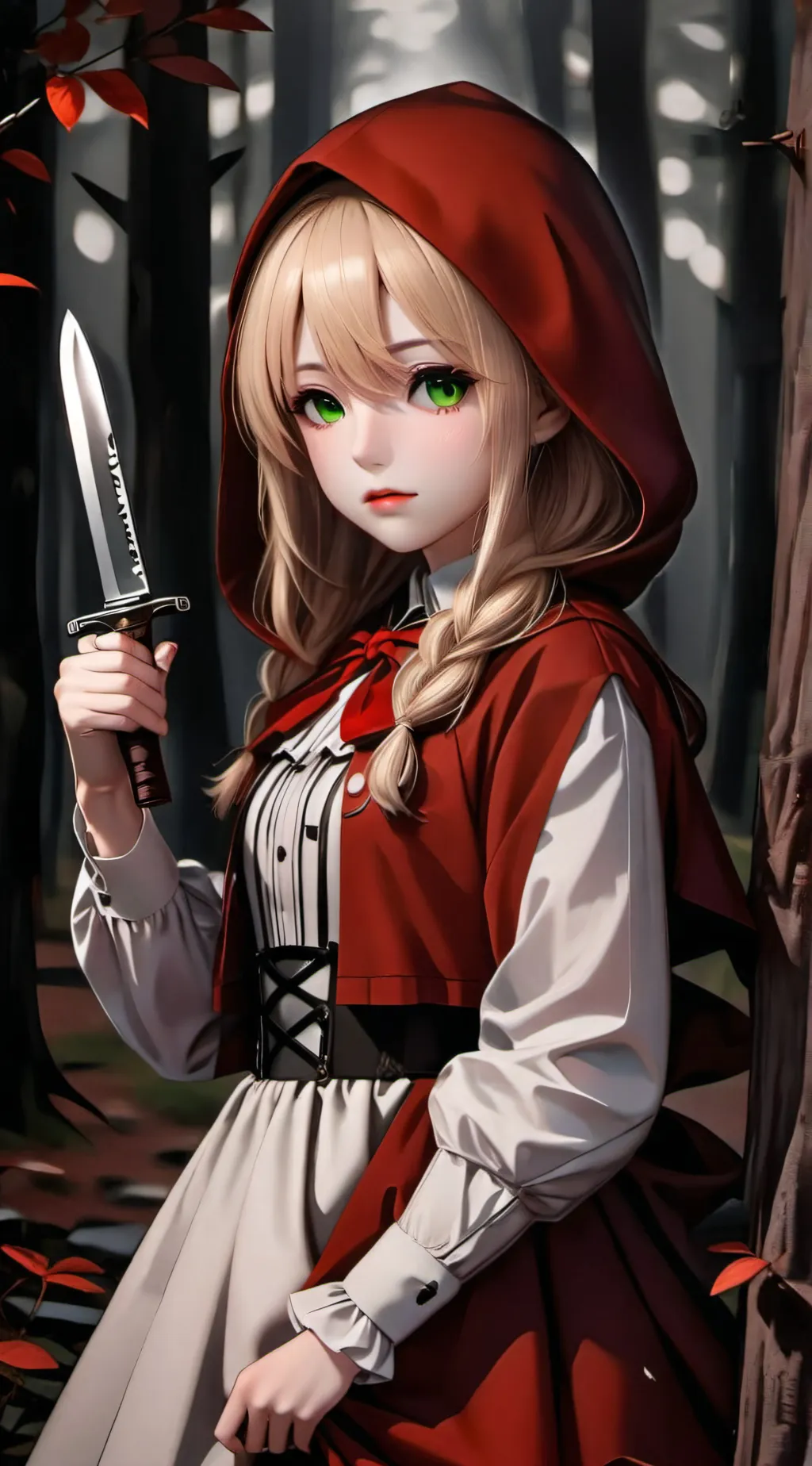 ai character: little red ridi... background