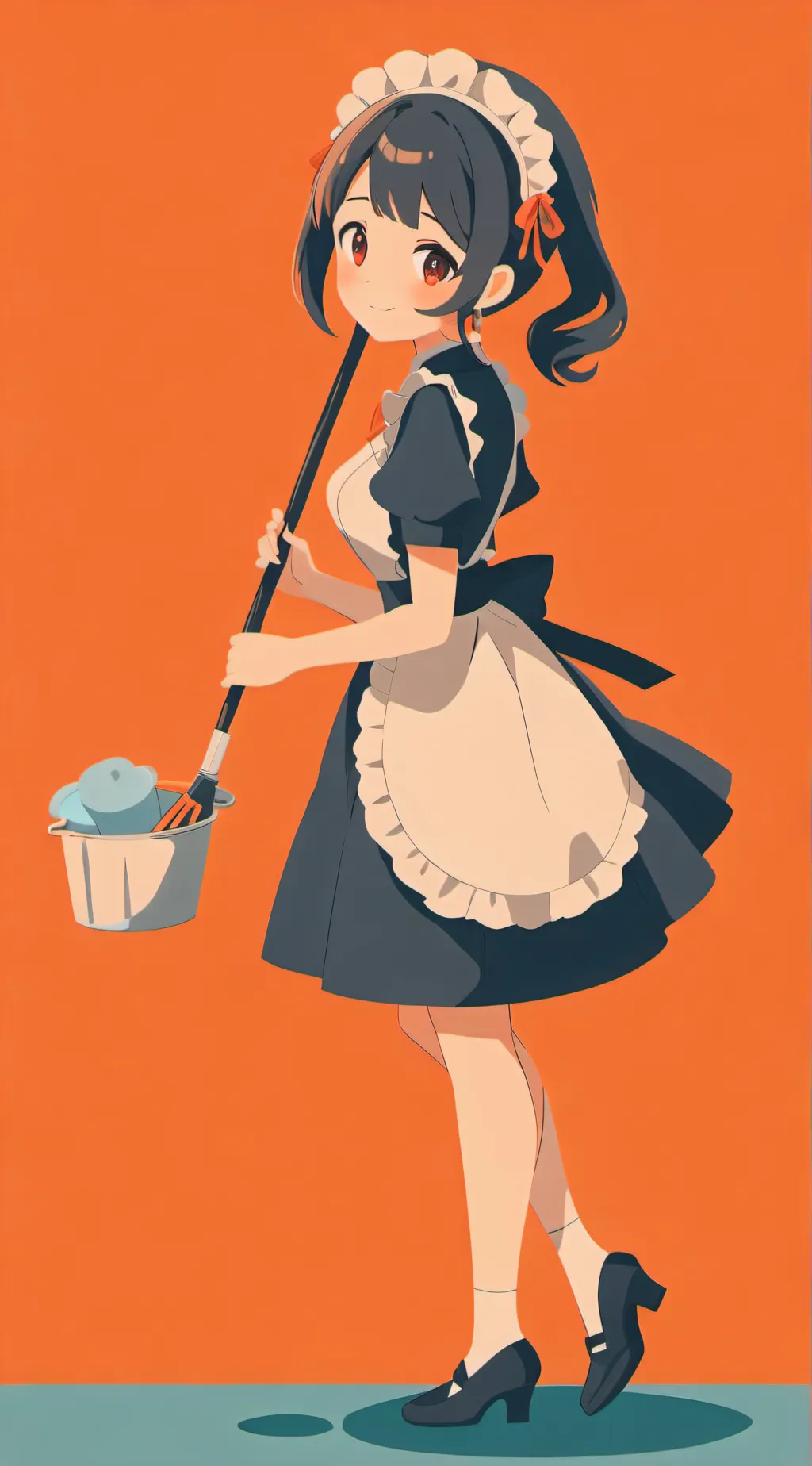 ai character: the maid dress background