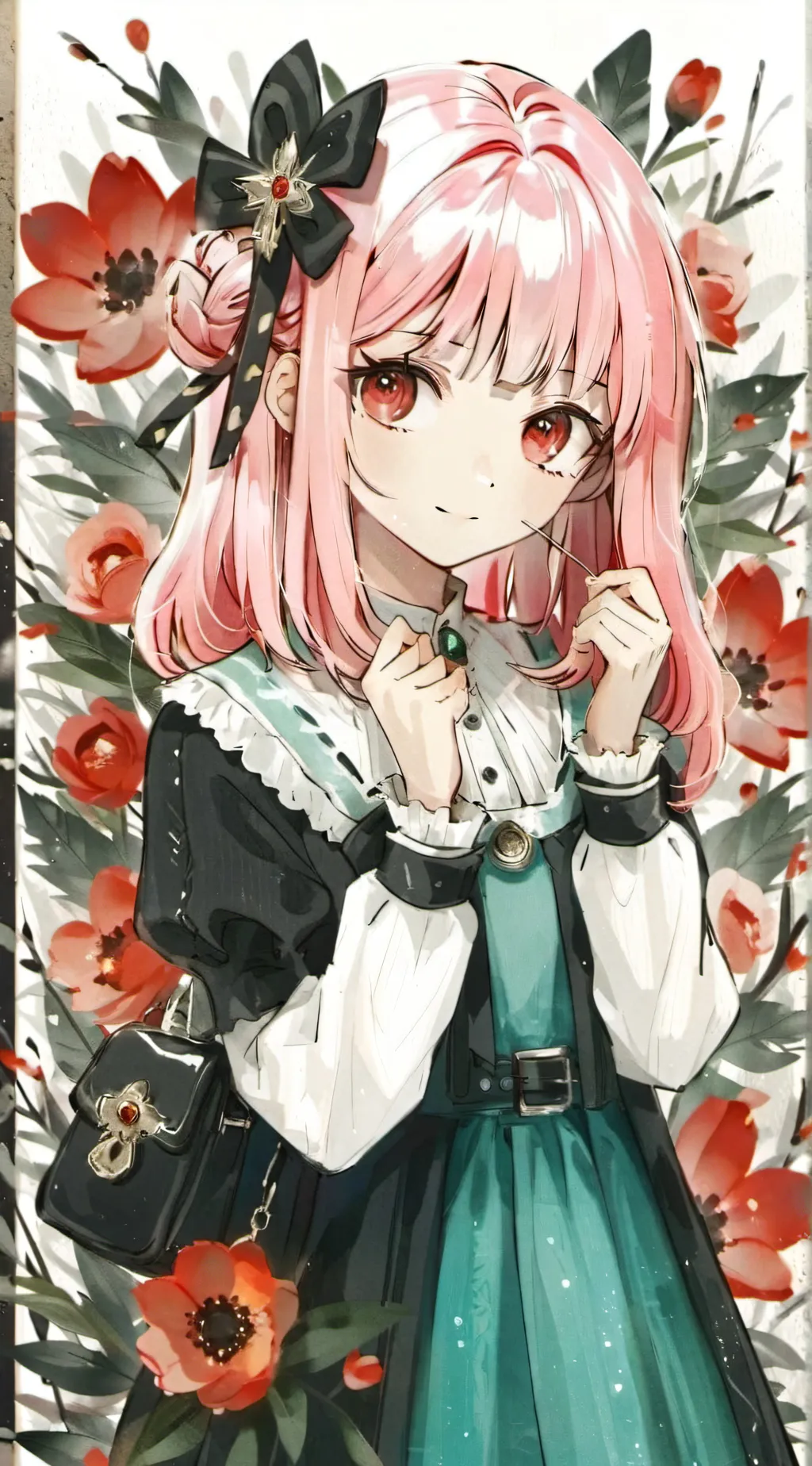 ai character: rainbow background