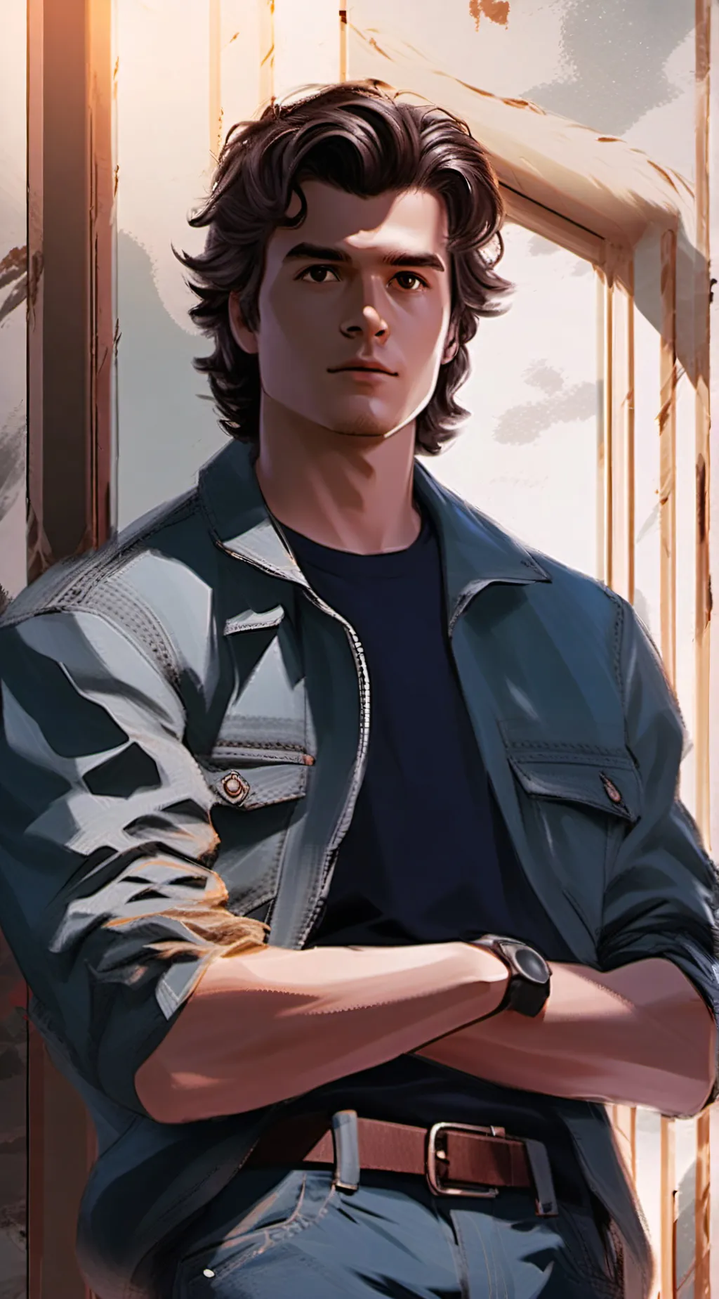 ai character: Steve Harrington  background