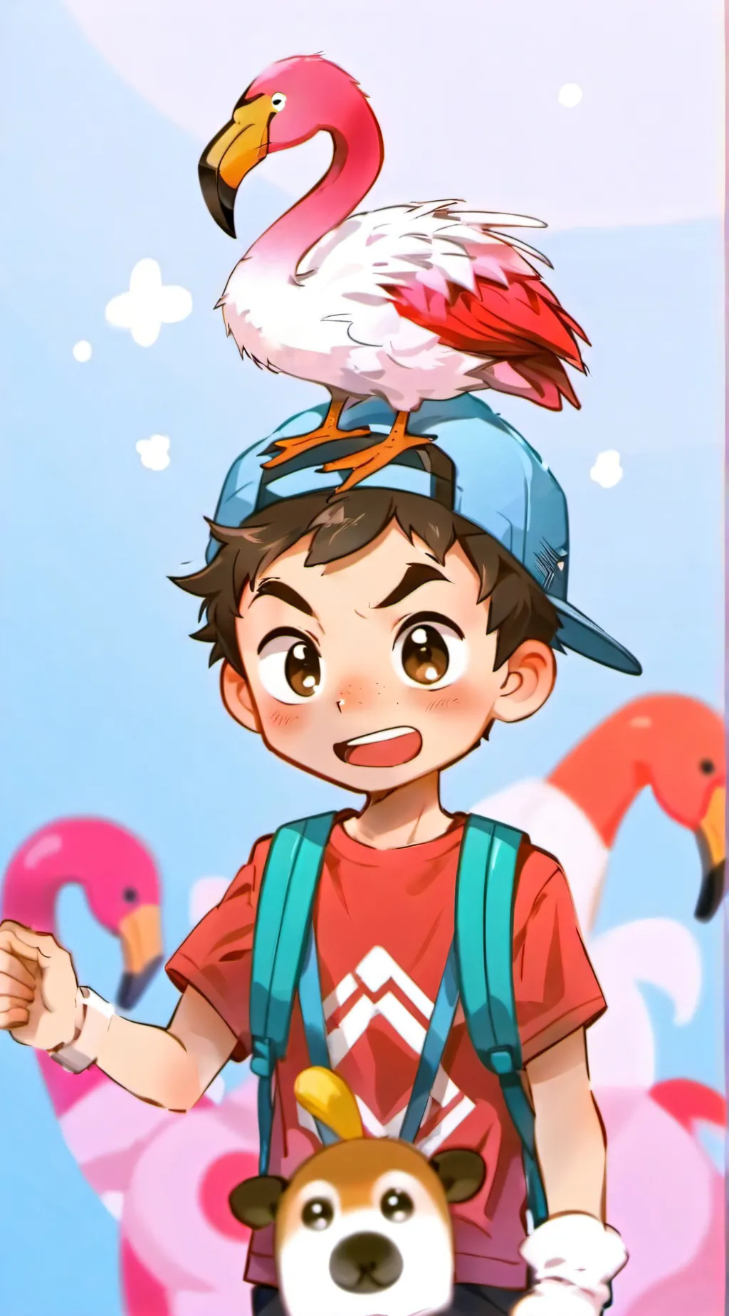 ai character: Flamingo/Albert background