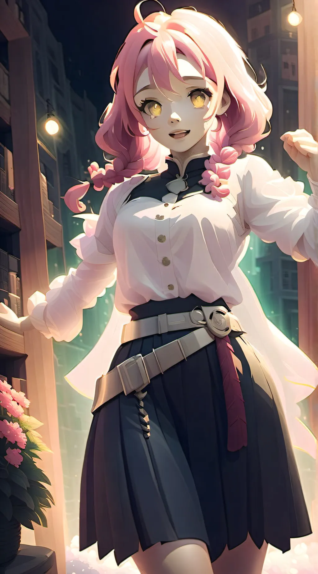 ai character: demon mitsuri  background