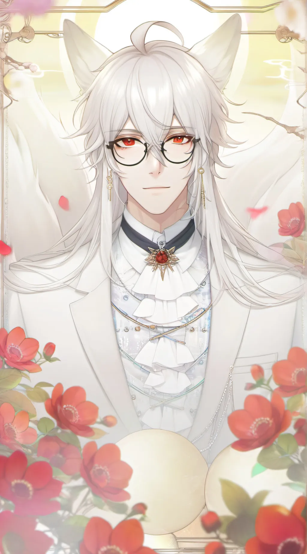 ai character: Snowflower background