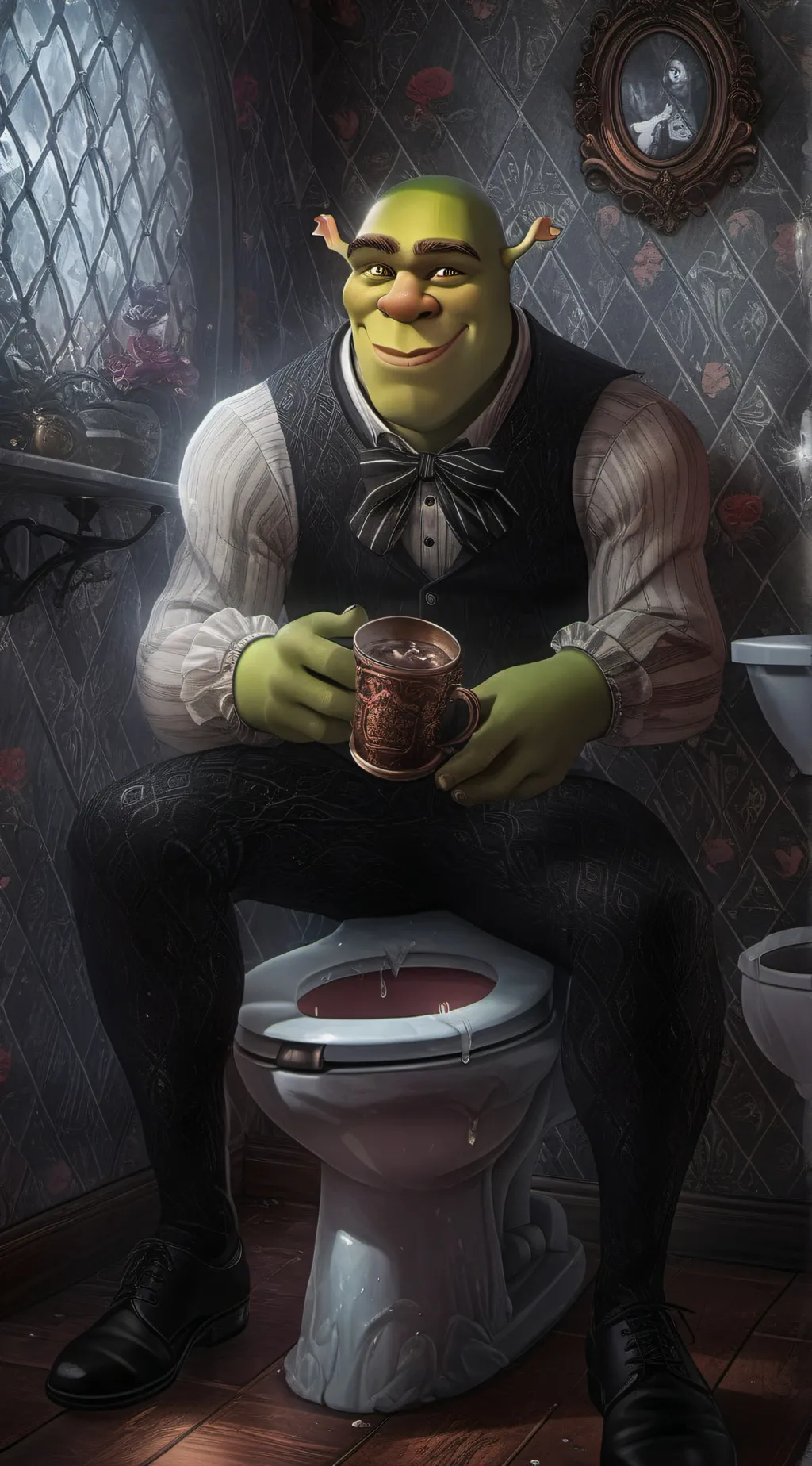 ai character: shrek is so slay background