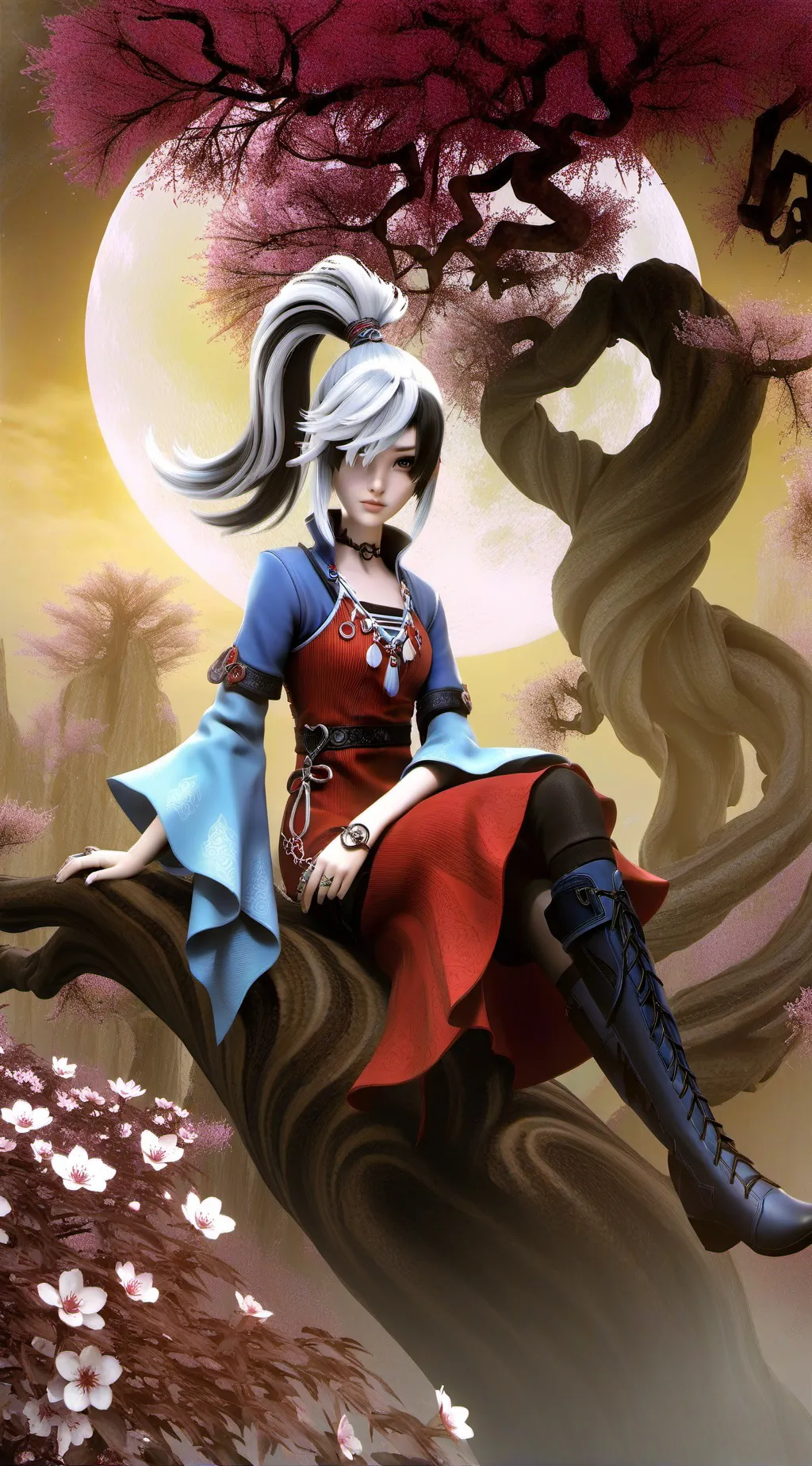 ai character: momo x shoto  background