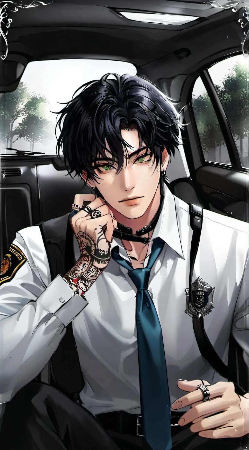 ai character: Officer Scotty.  background