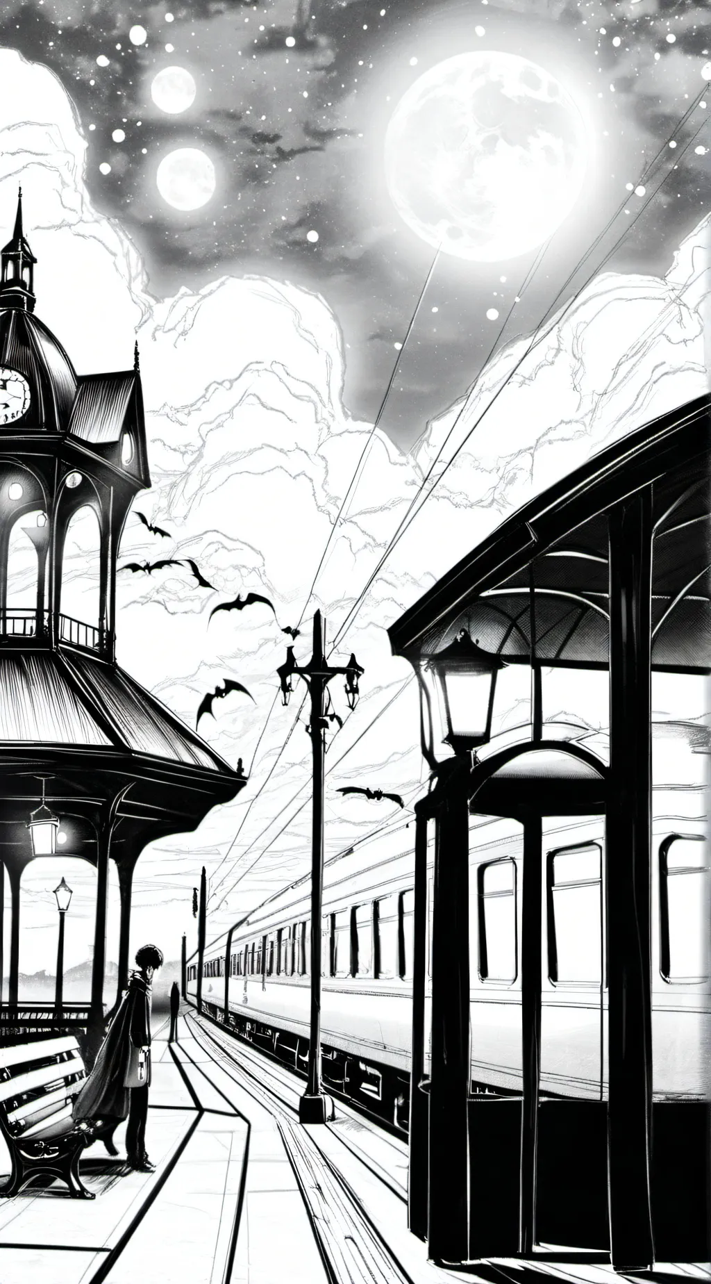 ai character: Train Station  background