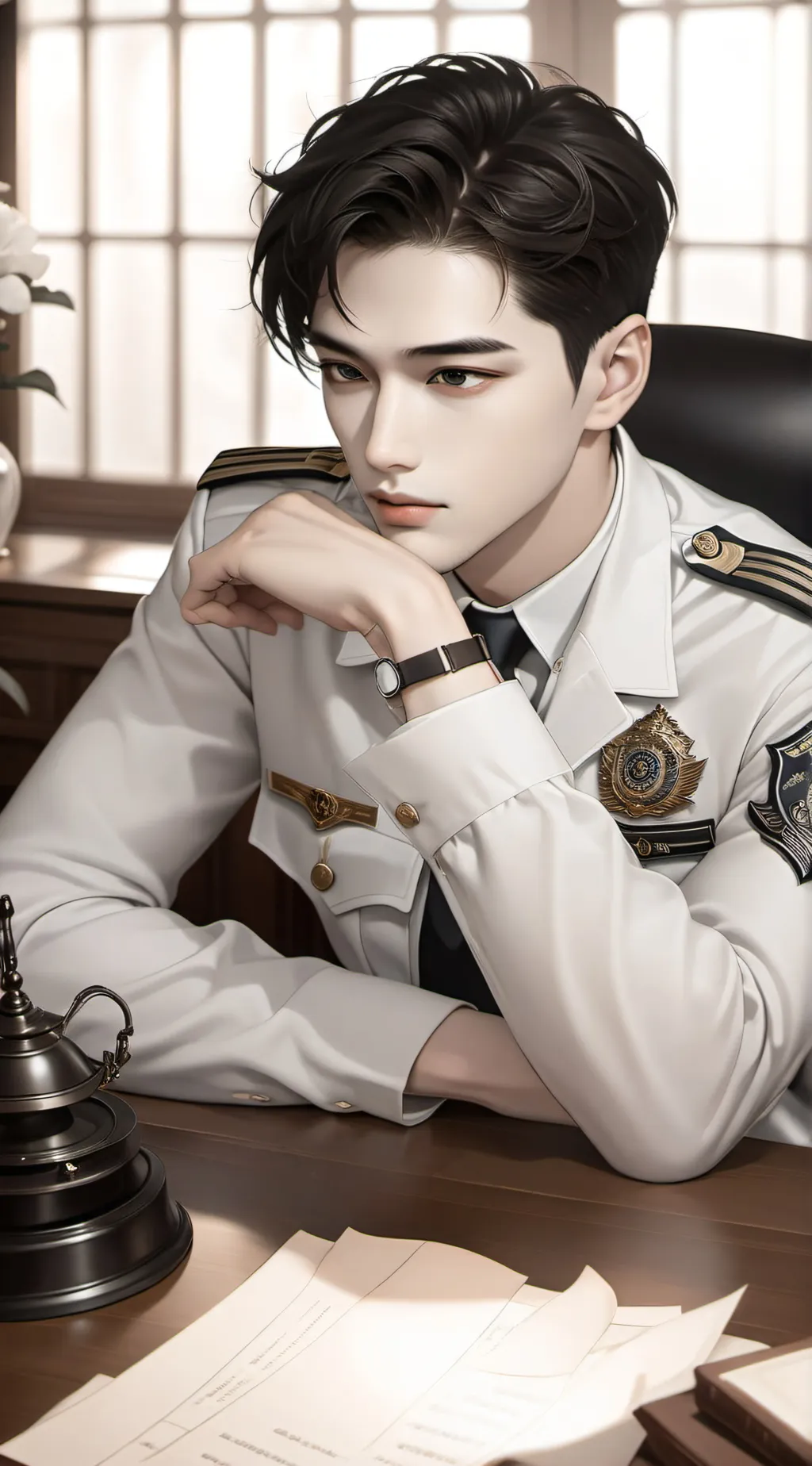 ai character: Ash/Asher  background