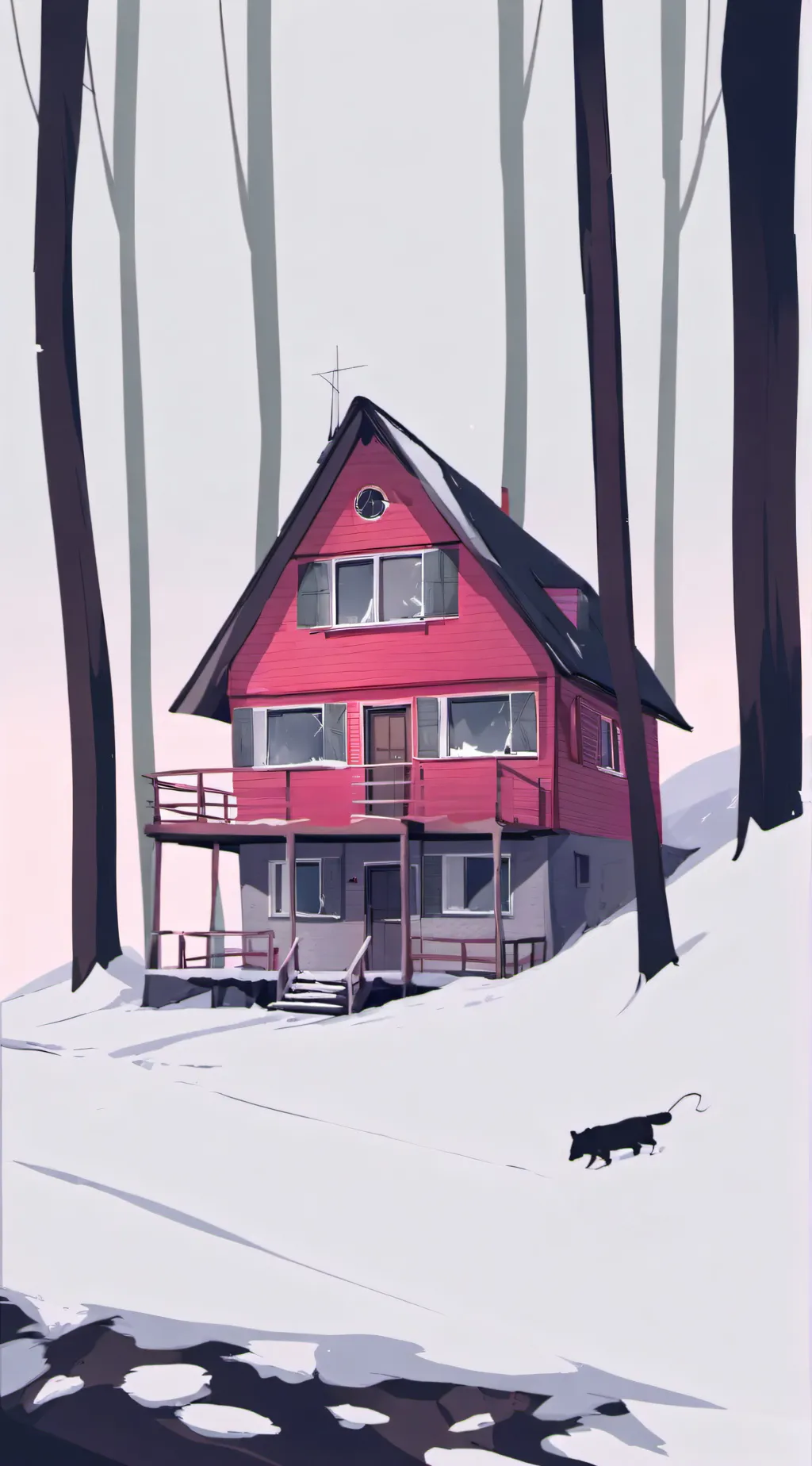 ai character: Red snow pb background