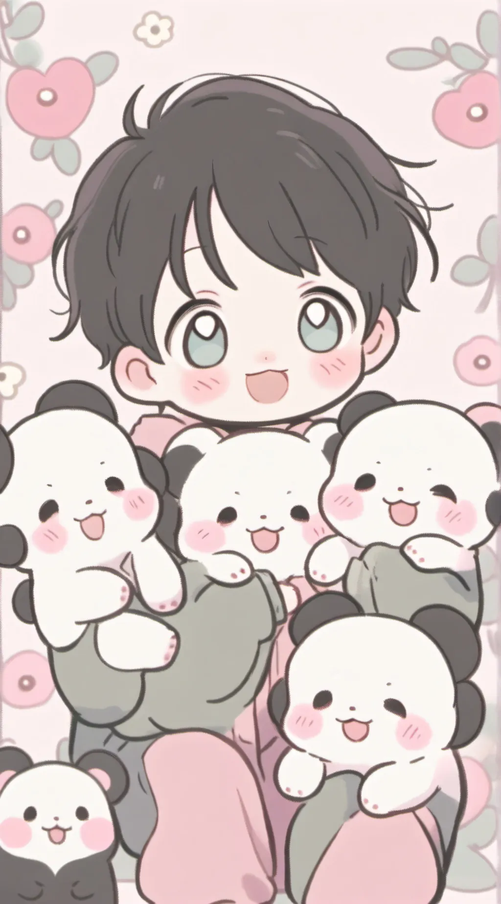 ai character: Smiling critters  background