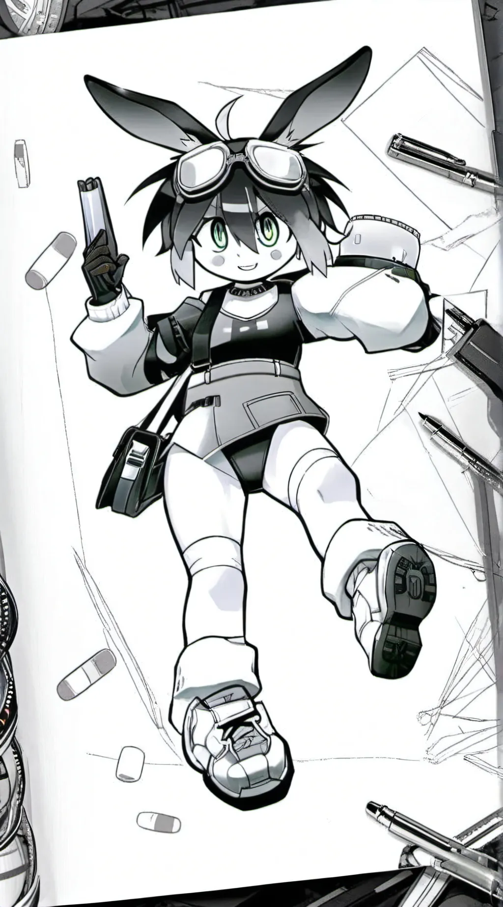ai character: Rabbit warrior  background