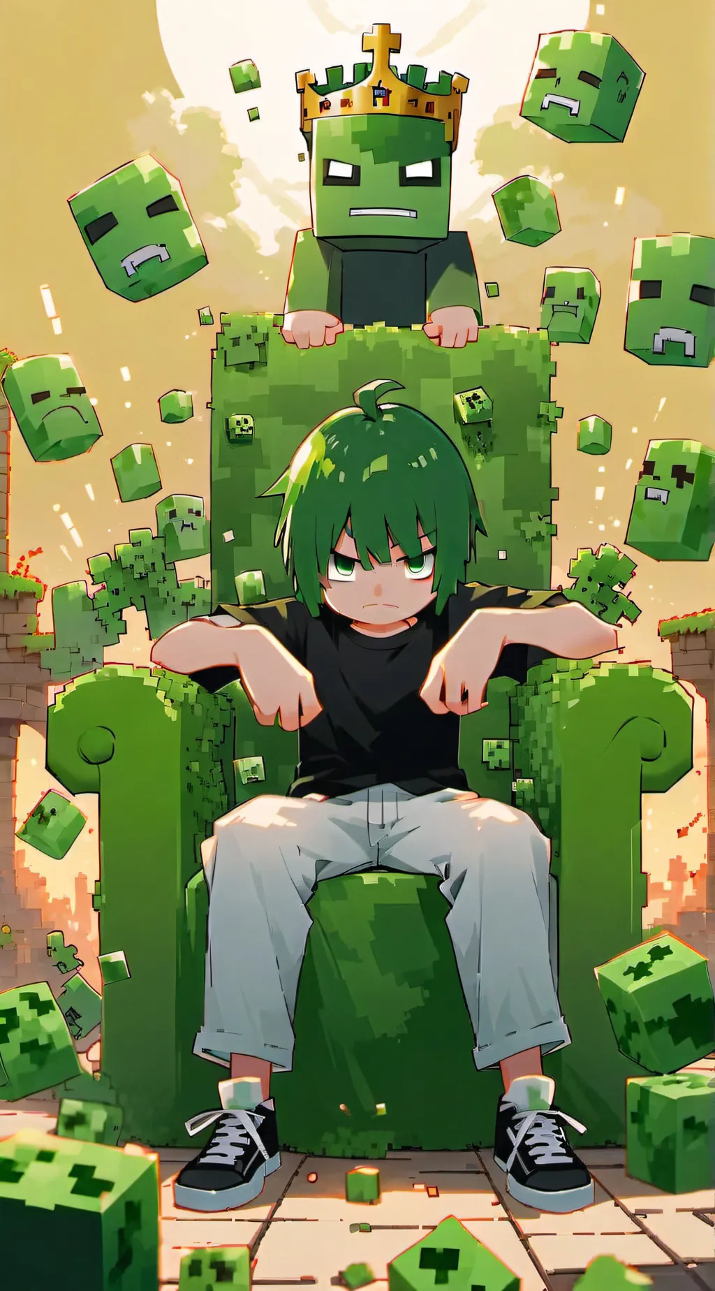ai character: Creeper king background