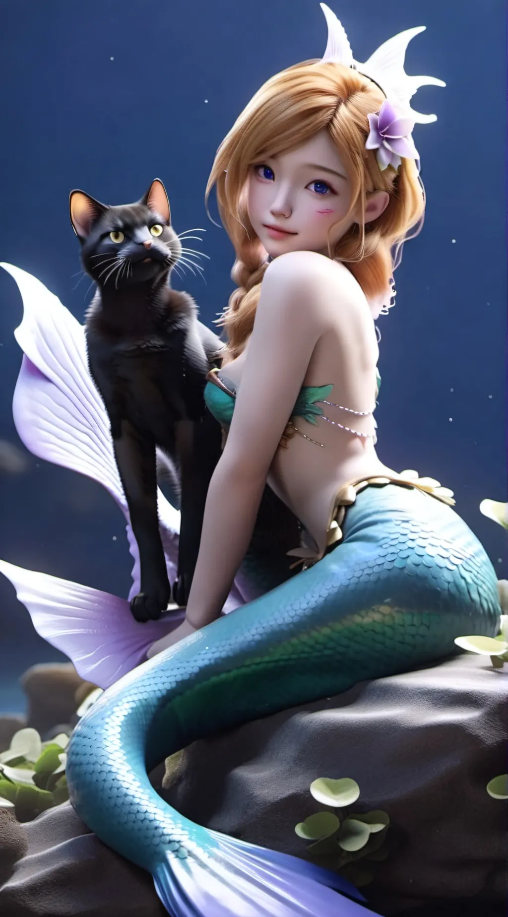 ai character: Mermaid bakudeku￼ background
